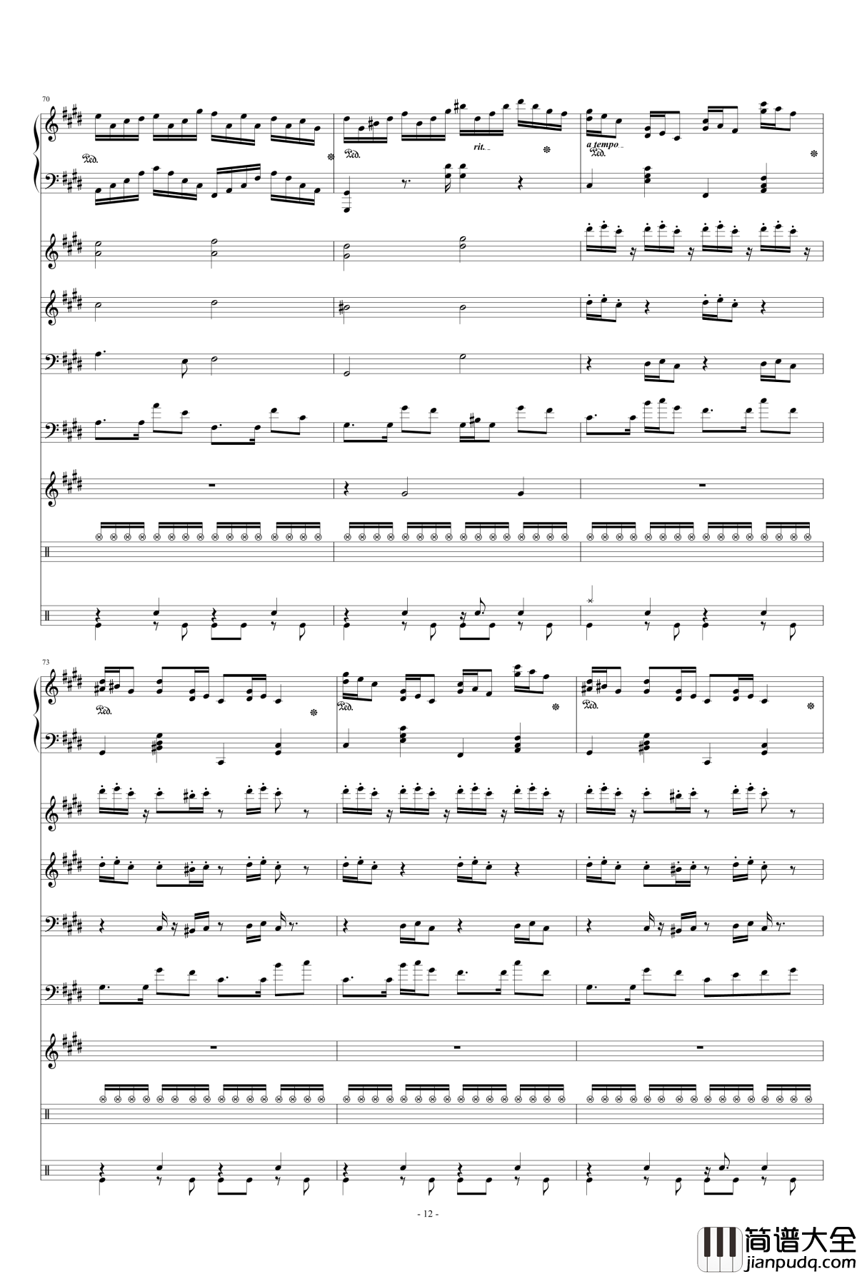 克罗地亚狂想曲钢琴谱_马克西姆_Maksim·Mrvica