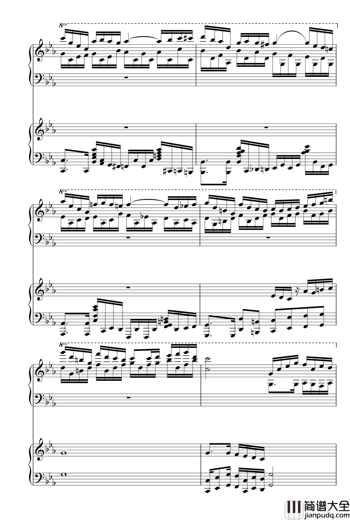 克罗地亚狂想曲钢琴谱_双钢琴_马克西姆_Maksim·Mrvica