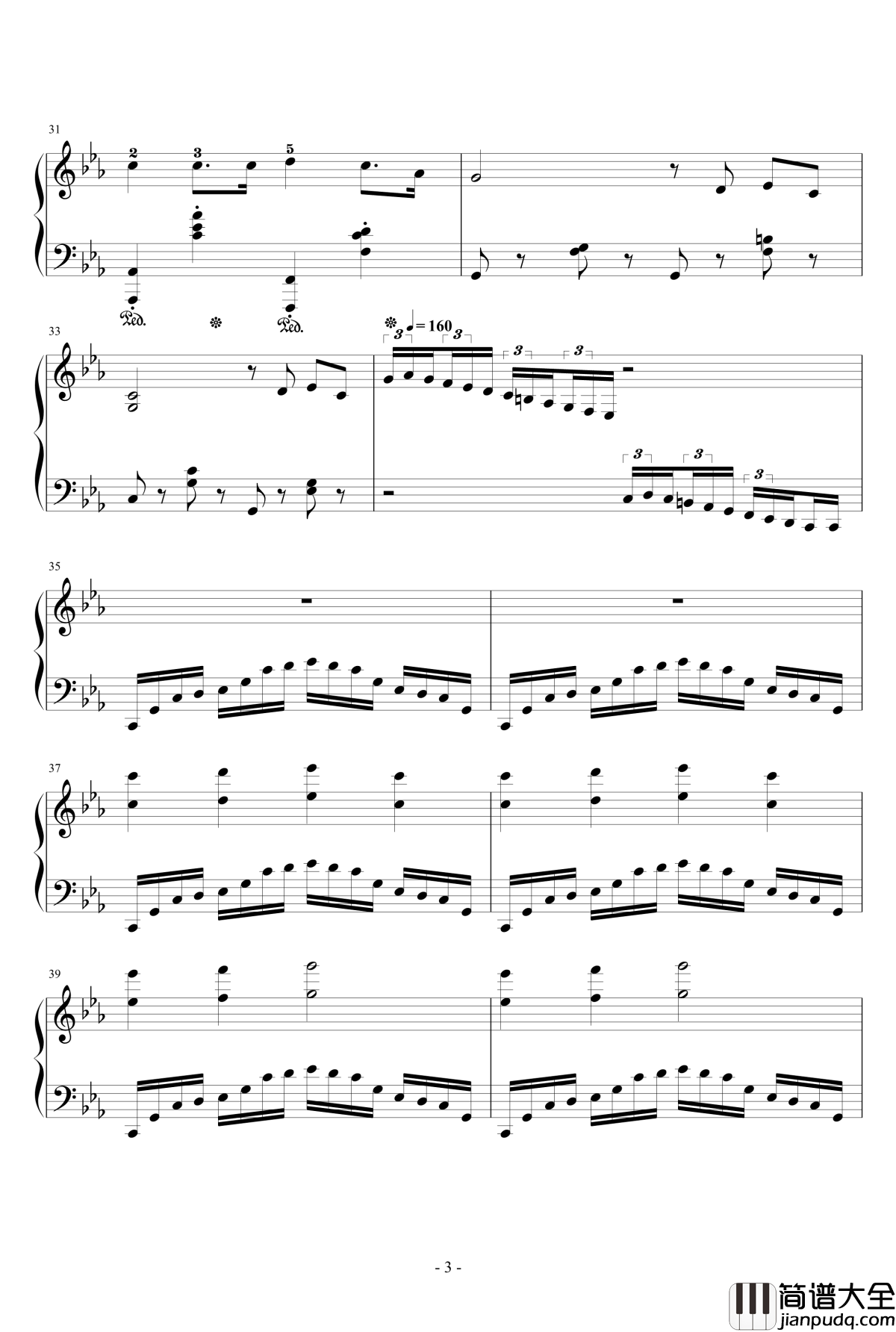 两只老虎变奏曲钢琴谱_儿童歌曲