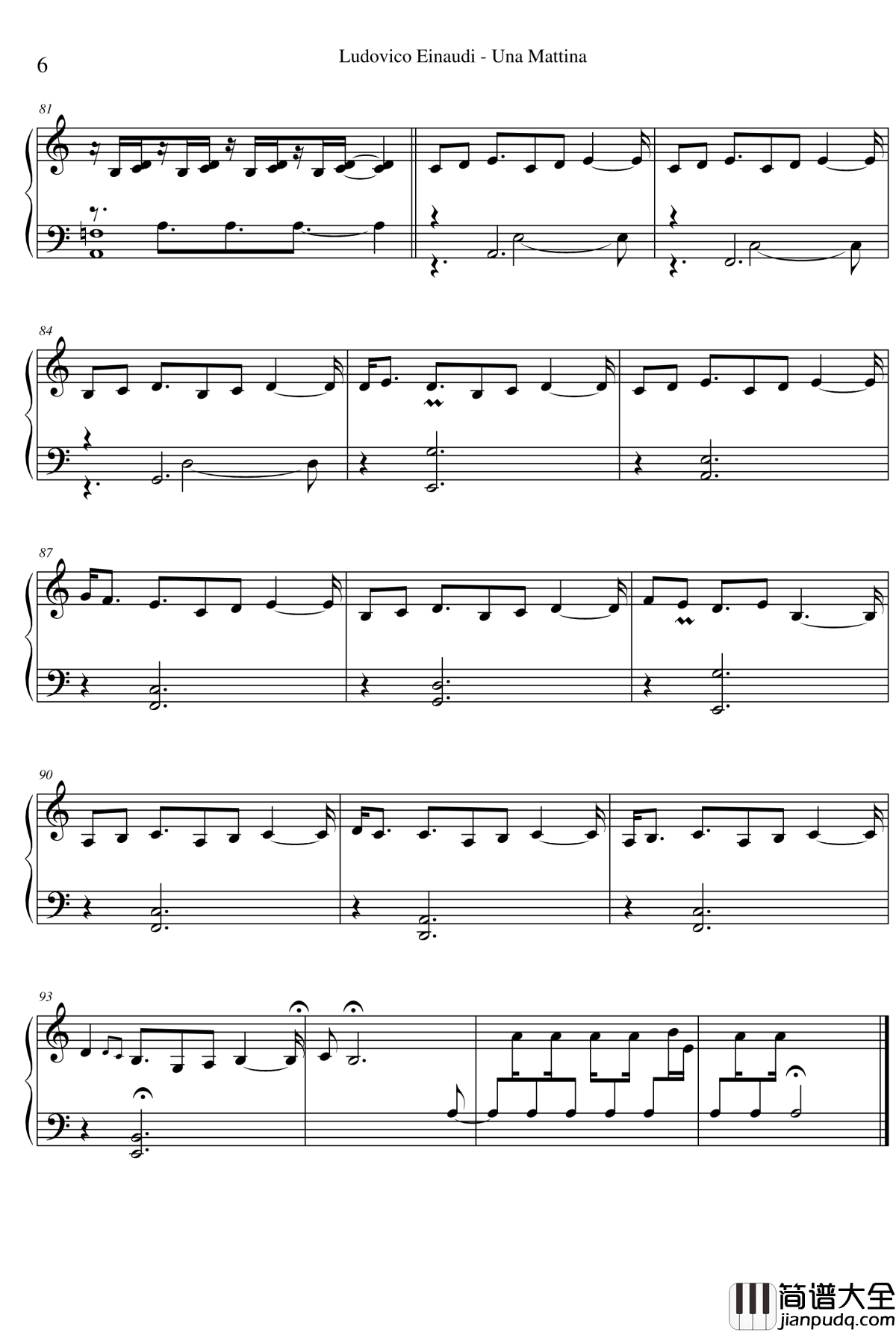 Una_Mattina钢琴谱_Ludovico_Einaudi