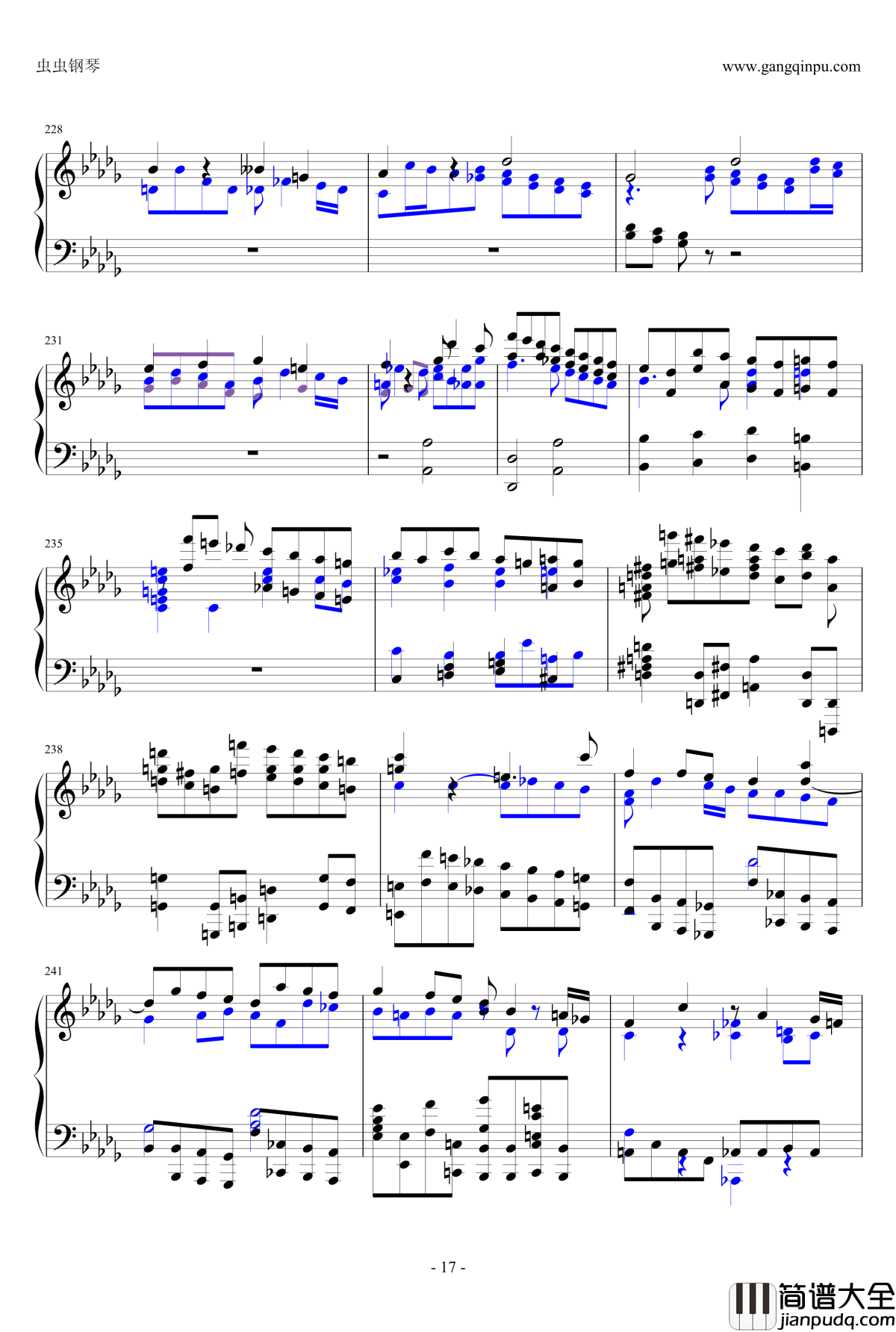 布鲁克纳第五交响曲第四乐章钢琴谱_钢琴独奏版