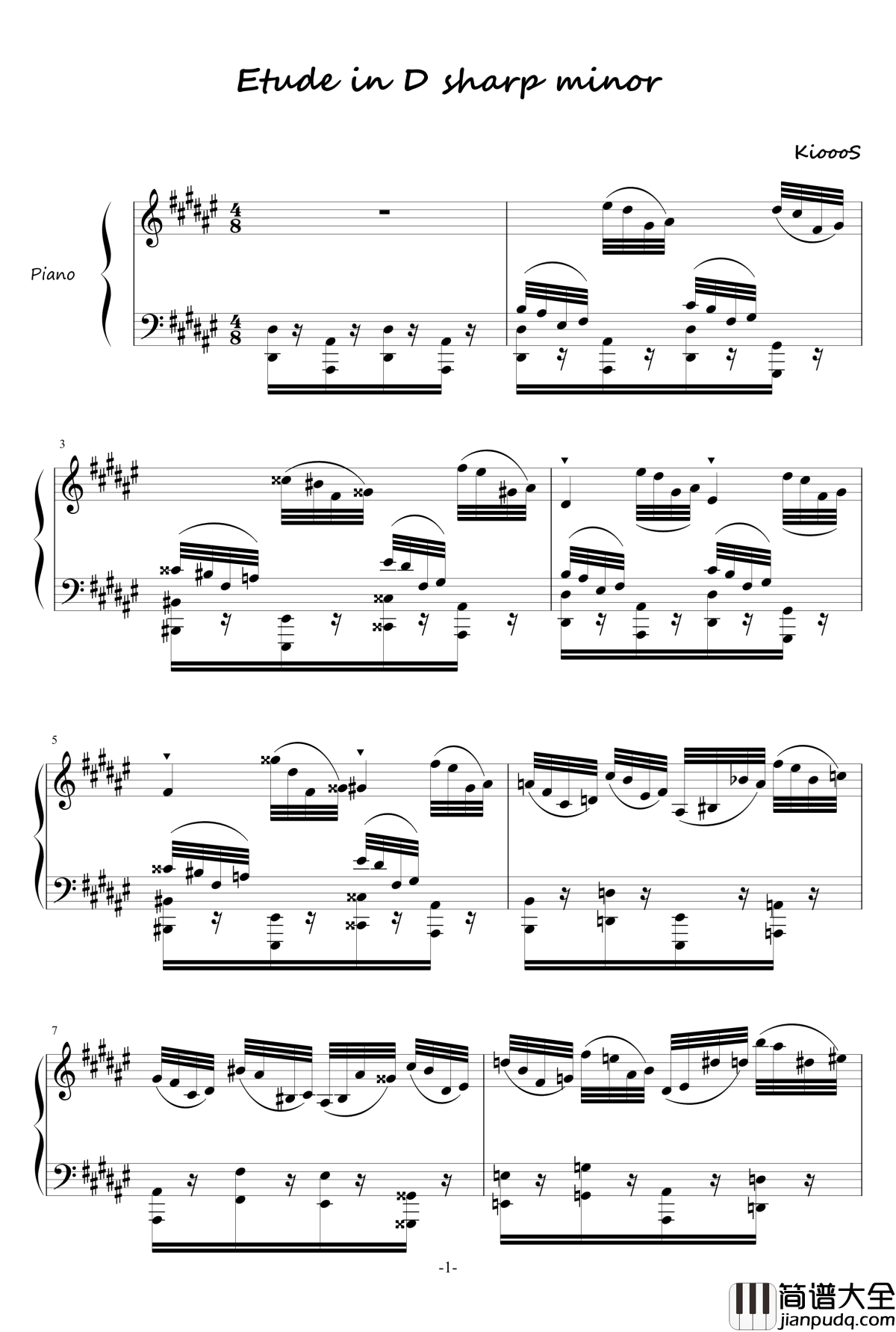 Etude_in_D_sharp_minor钢琴谱_KioooS
