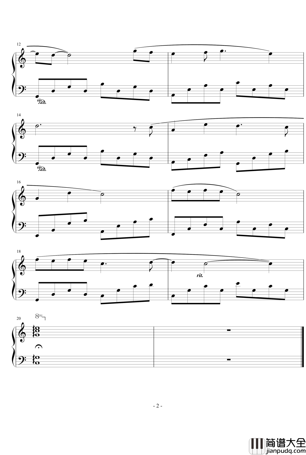 虫儿飞钢琴谱_儿童歌曲