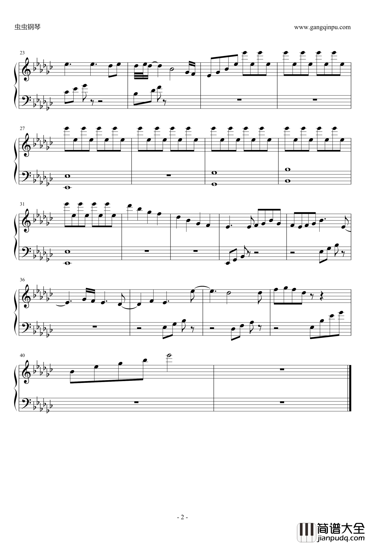 The_Beginning钢琴谱_Ryan