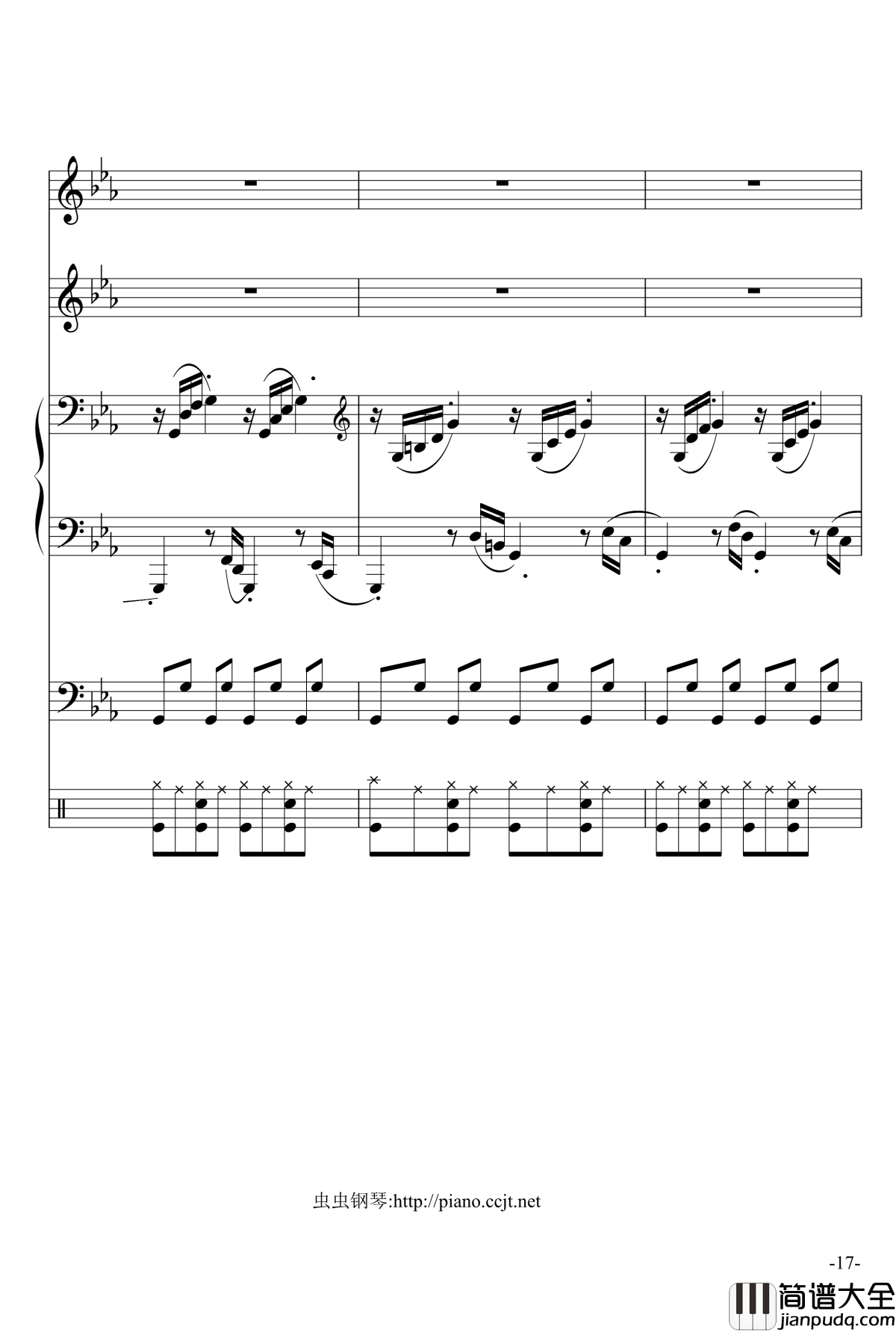 悲怆奏鸣曲钢琴谱_加小乐队_贝多芬_beethoven