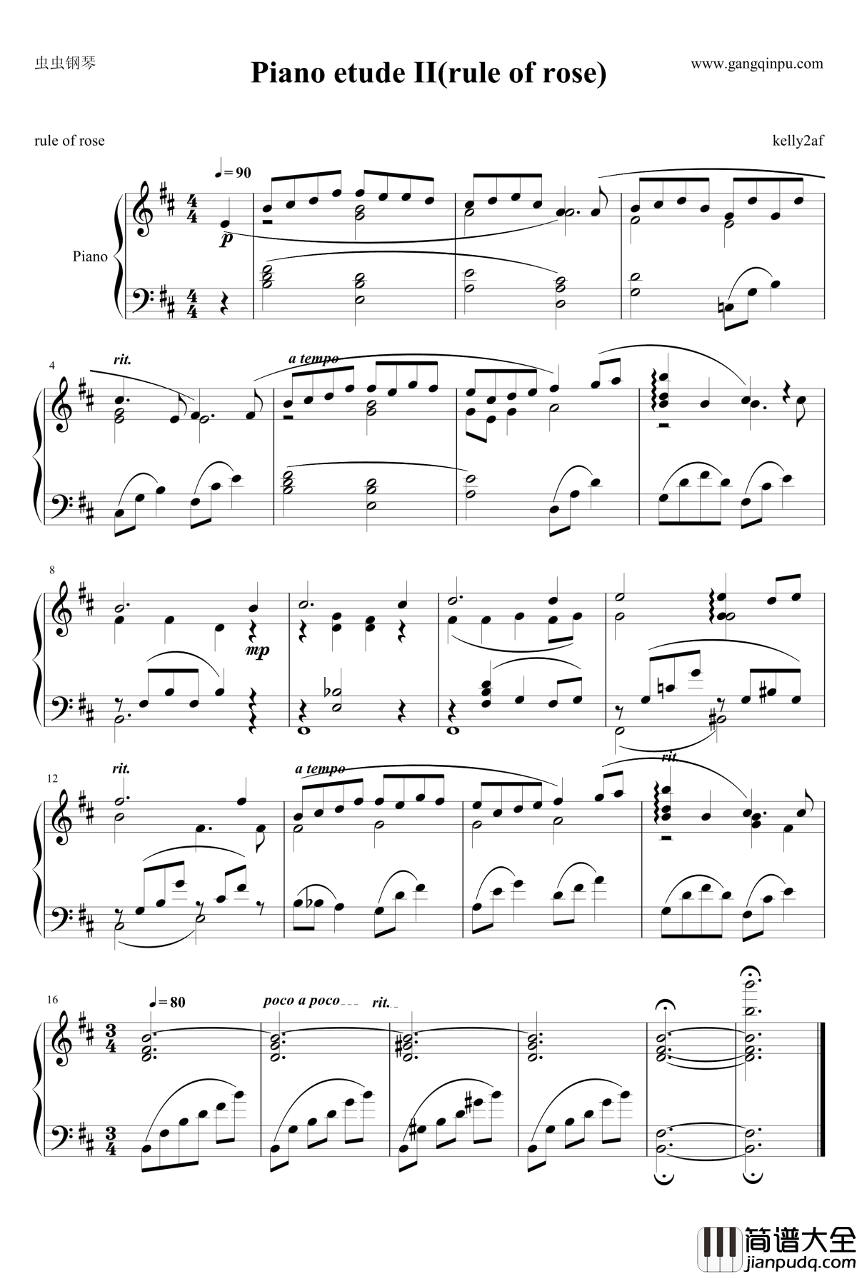 Piano_etude_II钢琴谱_rule_of_rose_蔷薇守则