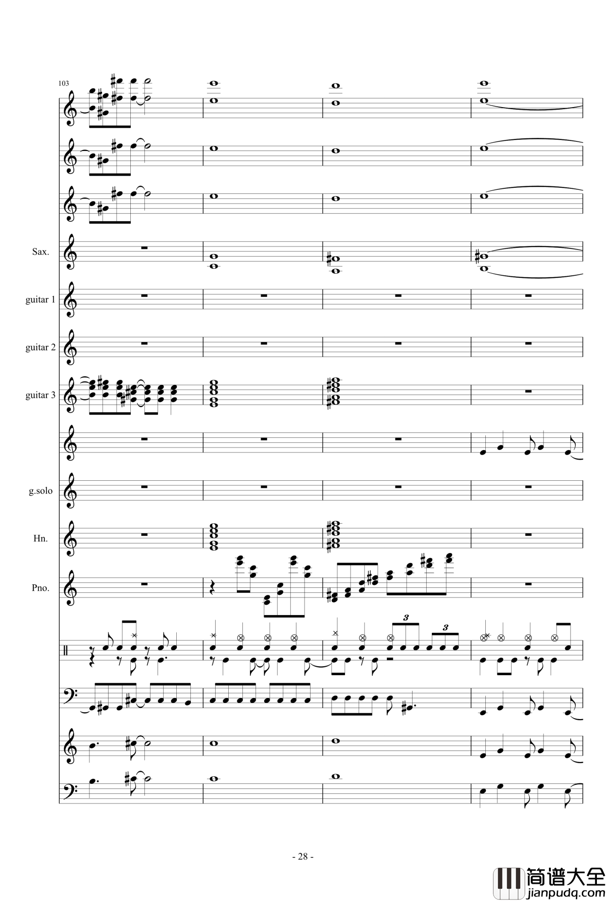 数码宝贝主题钢琴谱曲_总谱