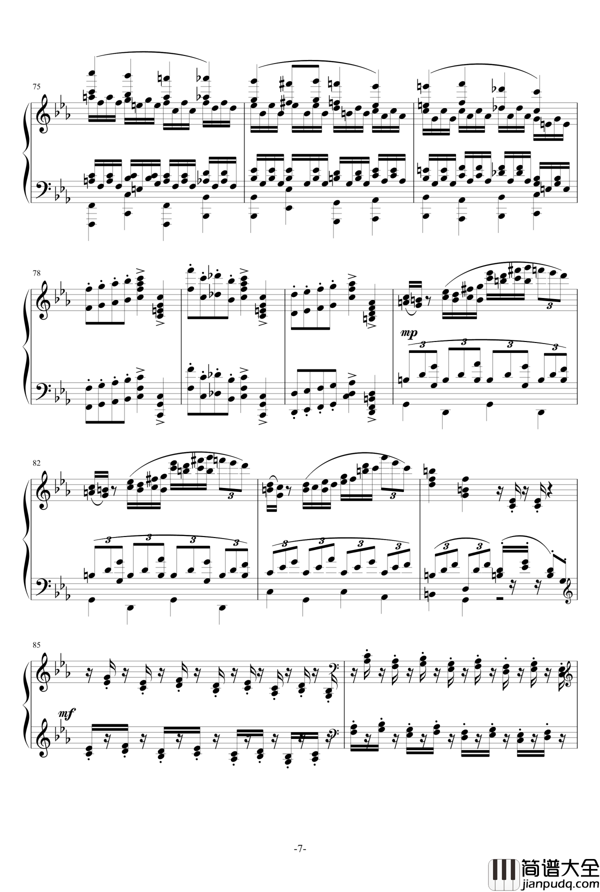 小温狂想曲_8钢琴谱_一个球