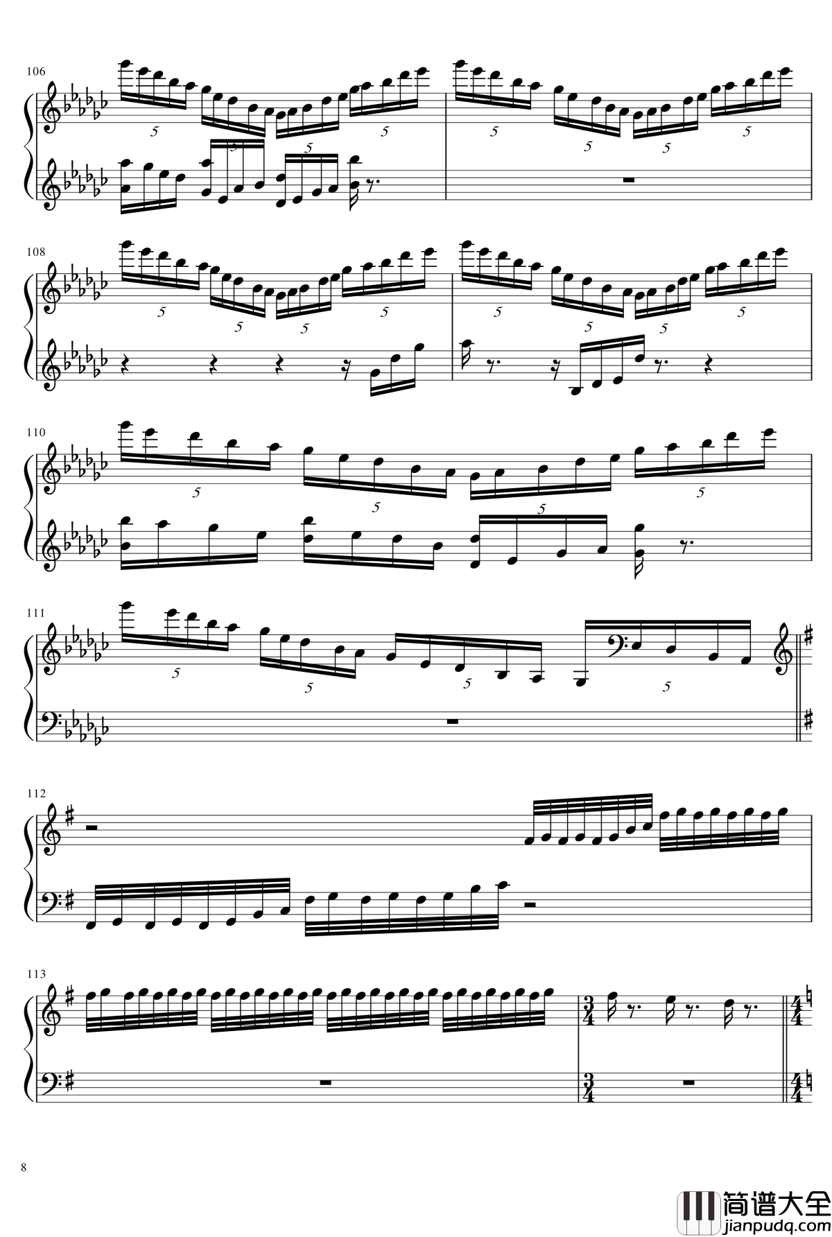 数学老师钢琴谱_手机铃声变奏曲_琴欲