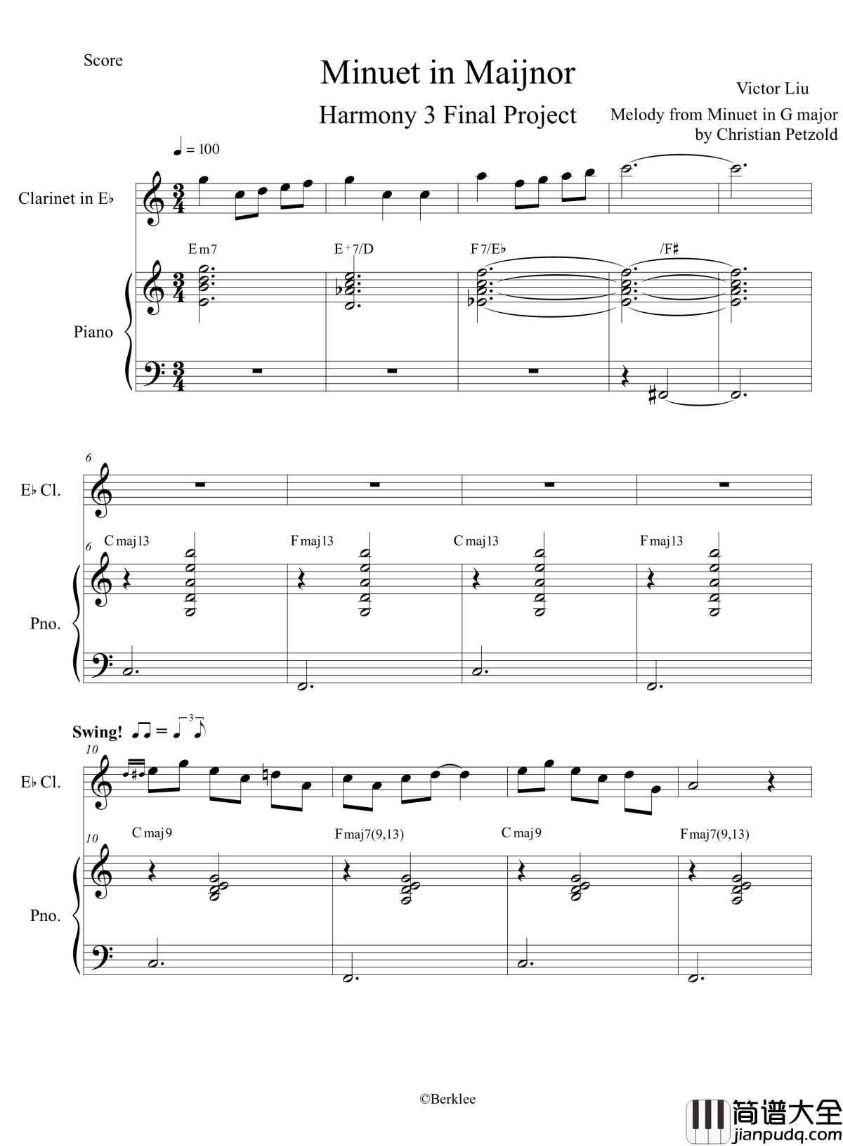 Minuet_in_Maijnor钢琴谱_千古留名