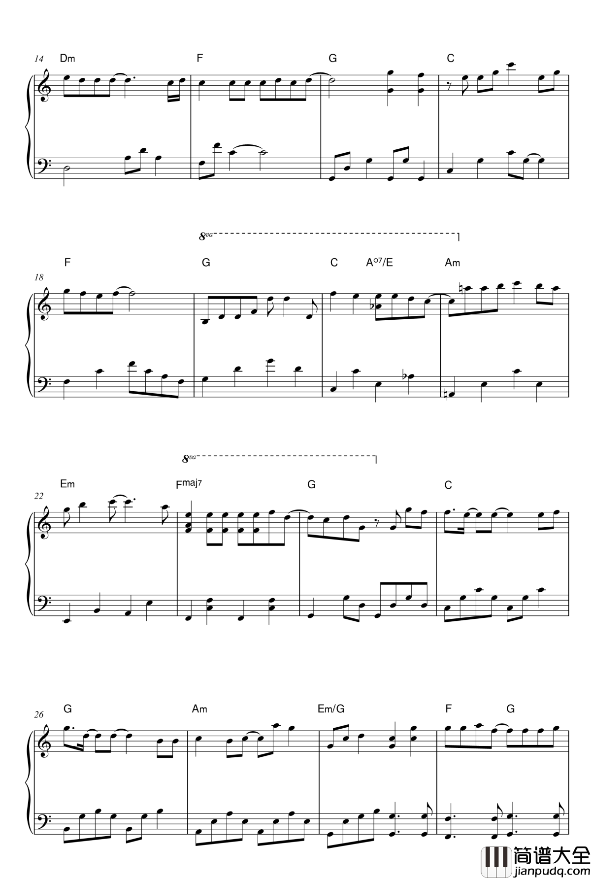 很想讨厌你钢琴谱_“单恋双城”_插曲_林夏薇