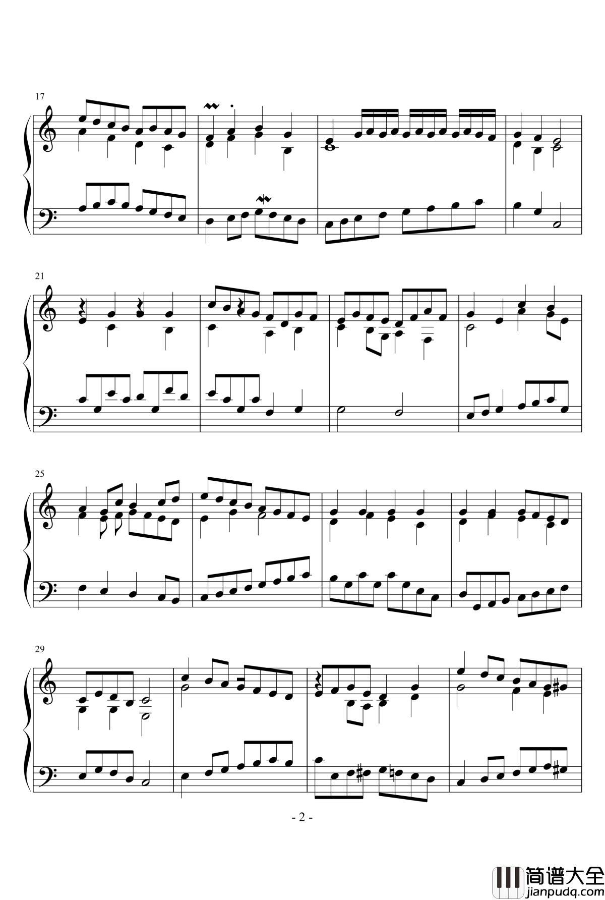 回归巴洛克_op.2钢琴谱_三部创意曲_千古留名