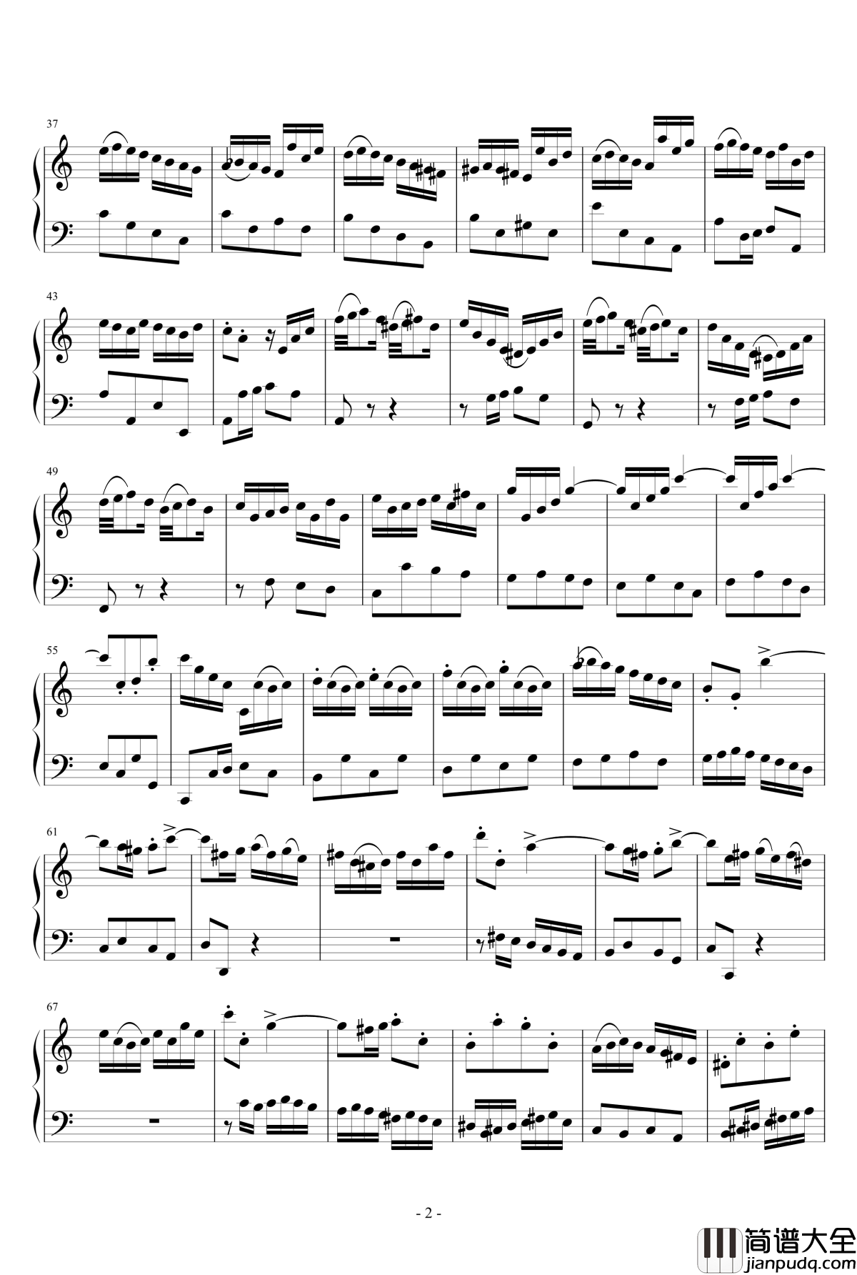 a小调小提琴协奏曲钢琴谱_第一乐章_巴哈_Bach,_Johann_Sebastian