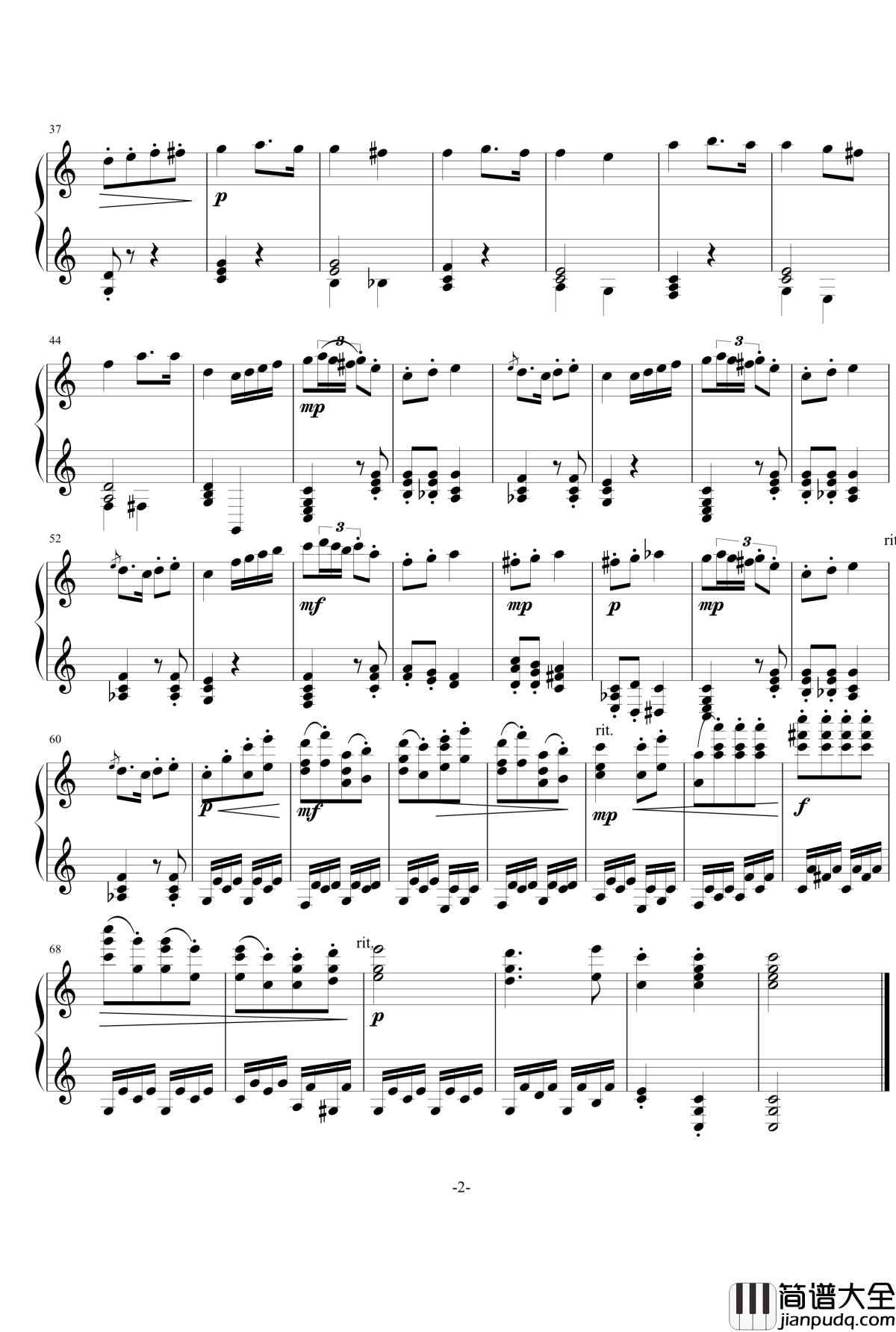 随想曲13钢琴谱_狂欢节_灵动无痕
