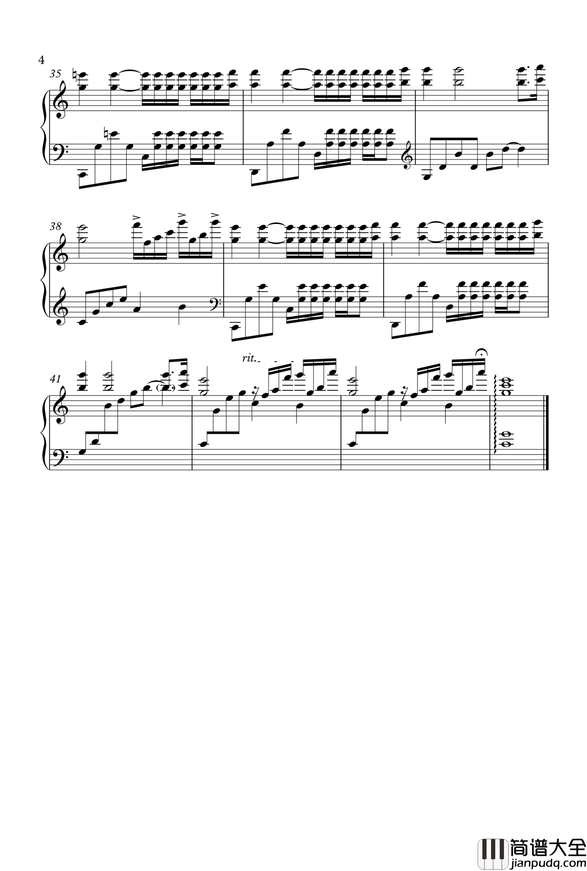 水边的阿狄丽娜钢琴谱_录音室版_克莱德曼