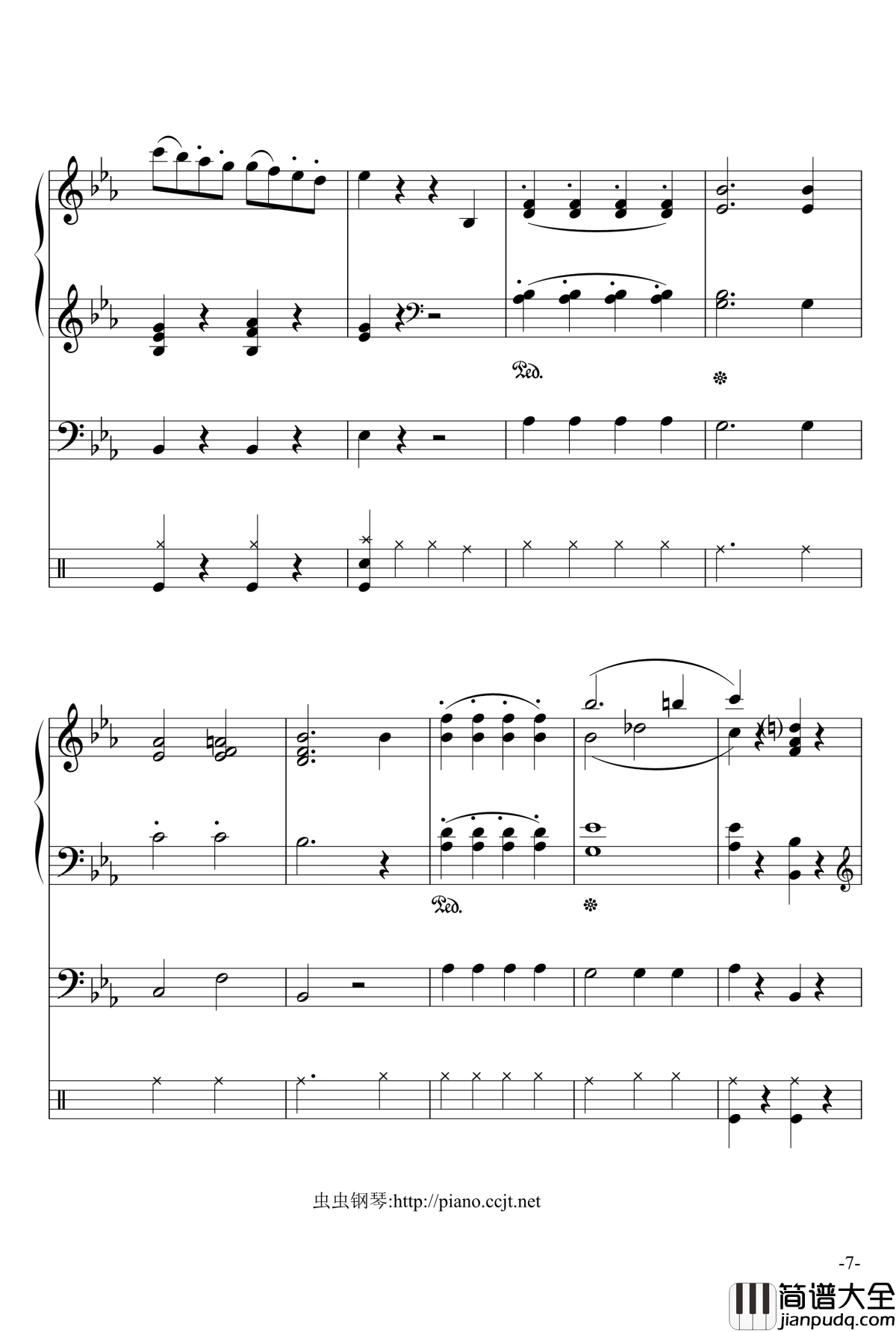 悲怆奏鸣曲钢琴谱_加小乐队_贝多芬_beethoven