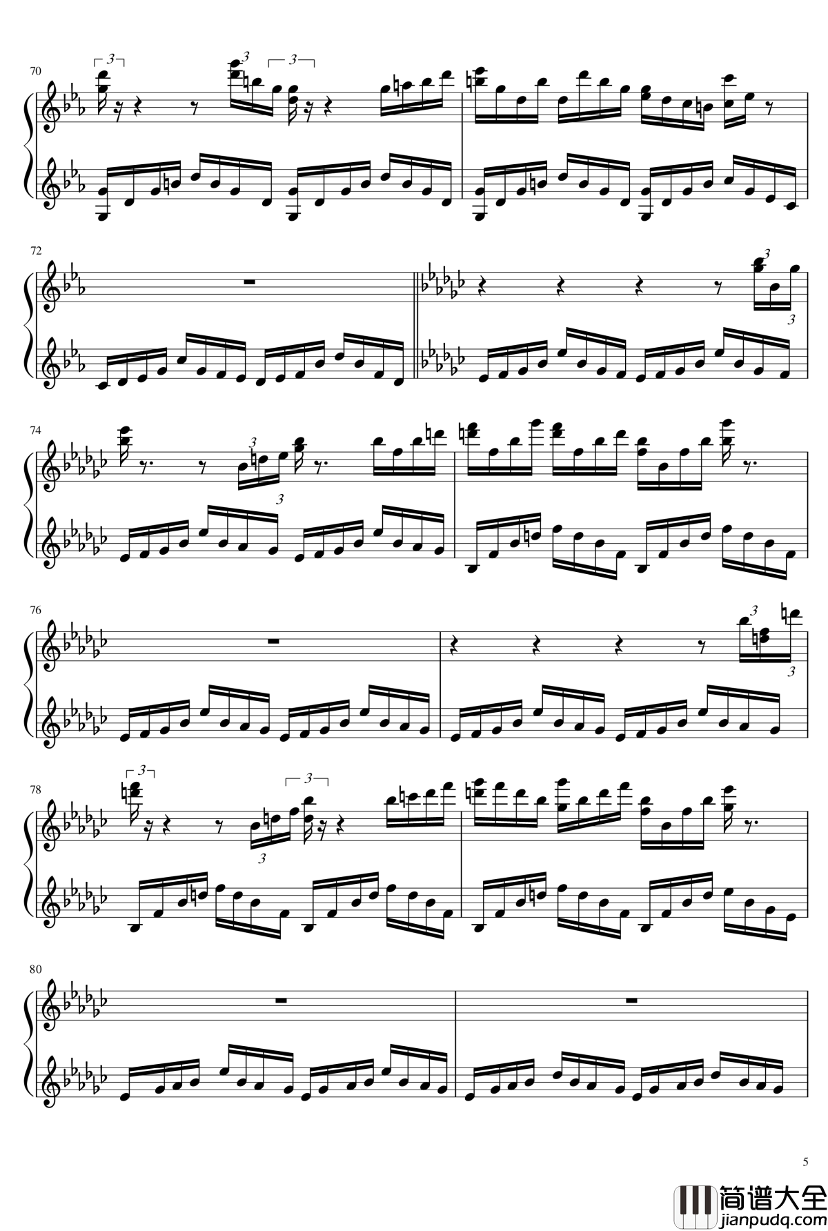 数学老师钢琴谱_手机铃声变奏曲_琴欲