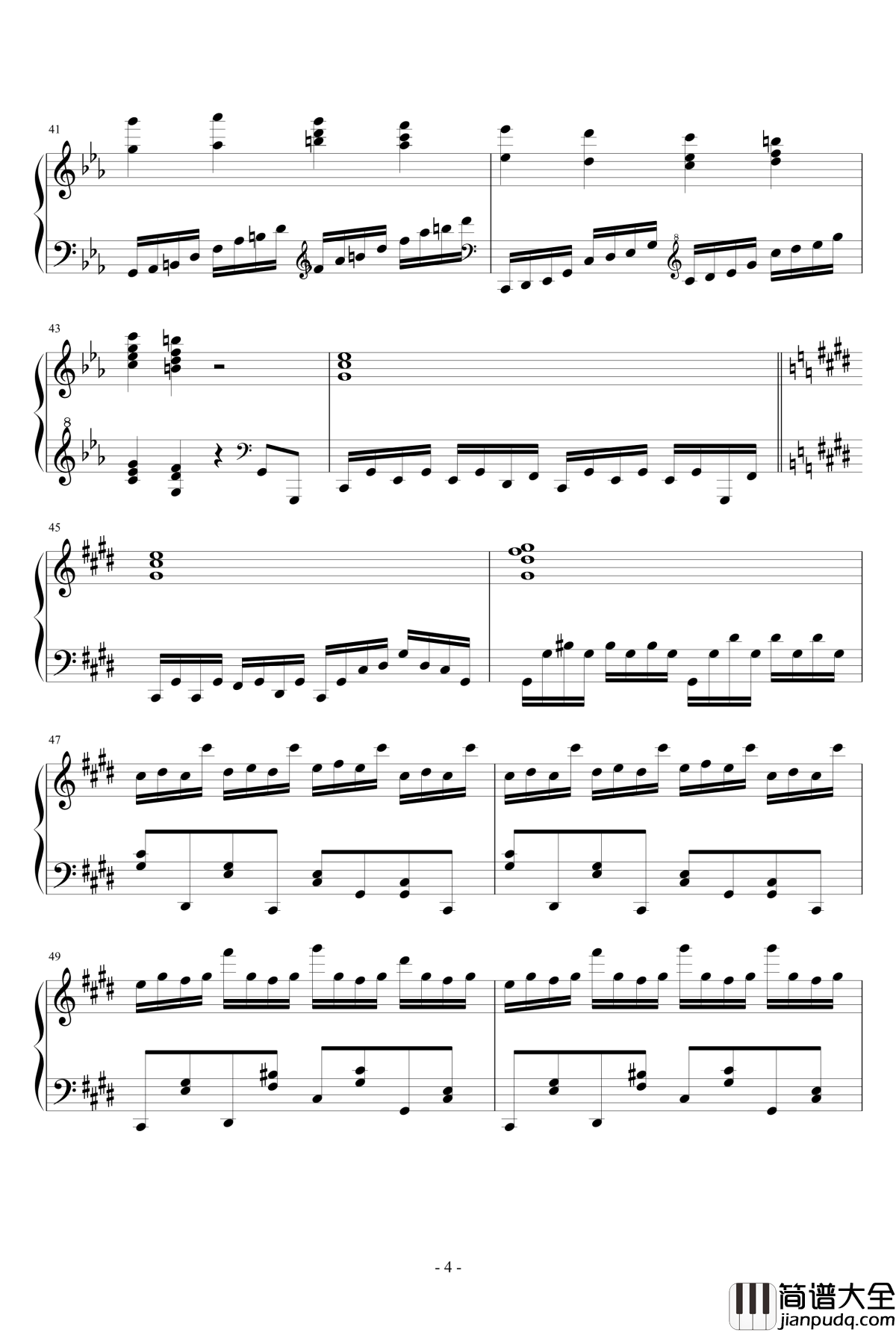 两只老虎变奏曲钢琴谱_儿童歌曲