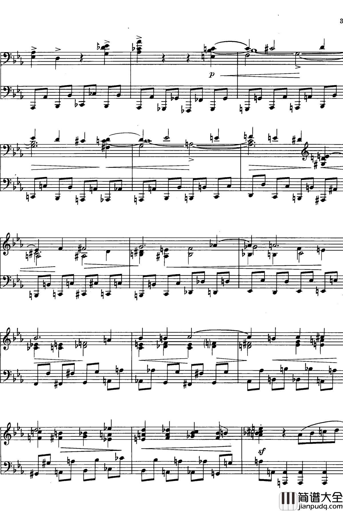 普罗科菲耶夫练习曲钢琴谱_第四首_普罗科非耶夫