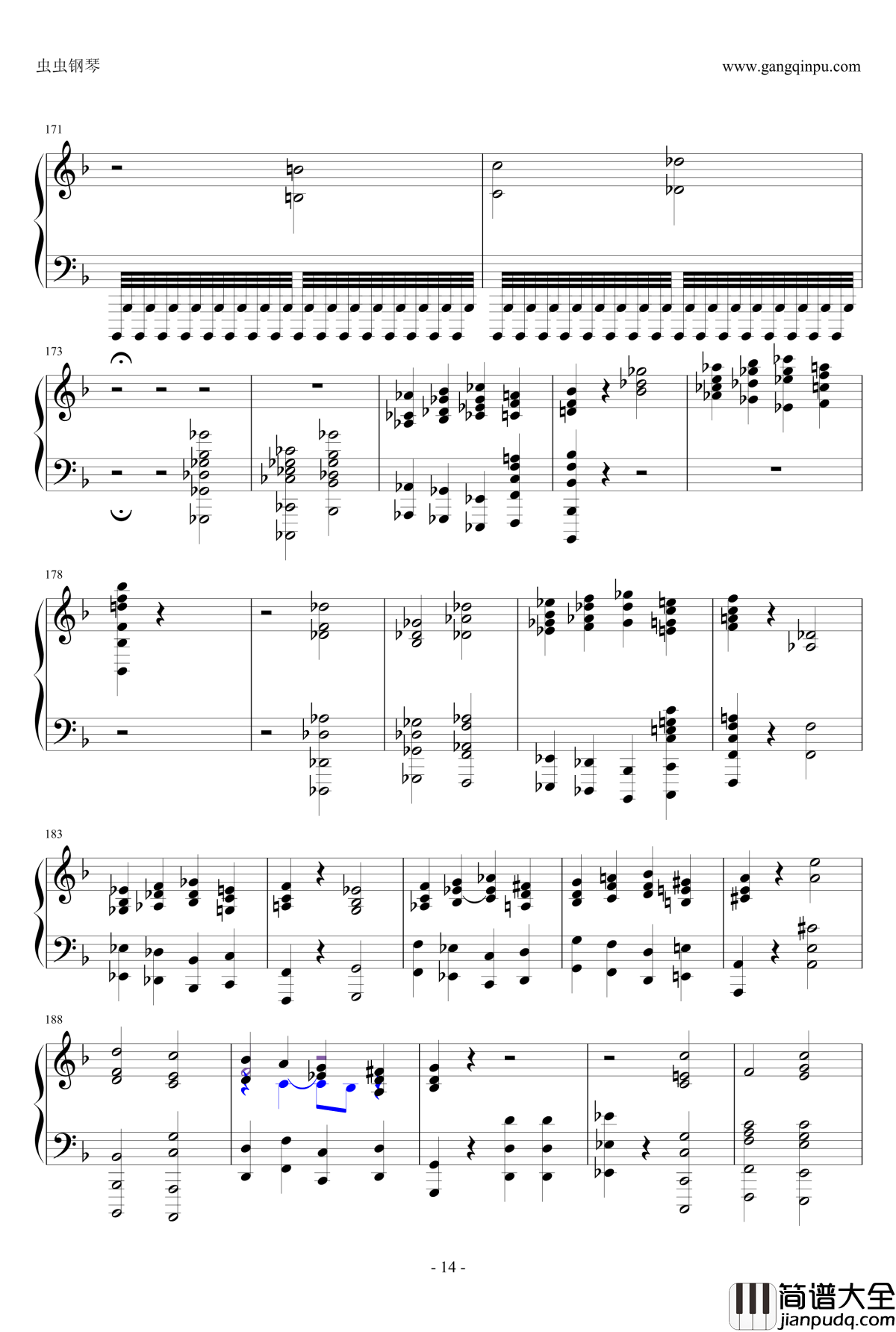布鲁克纳第五交响曲第四乐章钢琴谱_钢琴独奏版