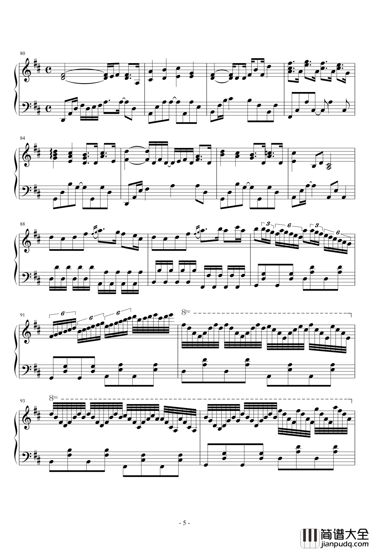 卡农钢琴谱_电吉他摇滚钢琴版_Jerry.C_Canon_Rock_Jerry.C