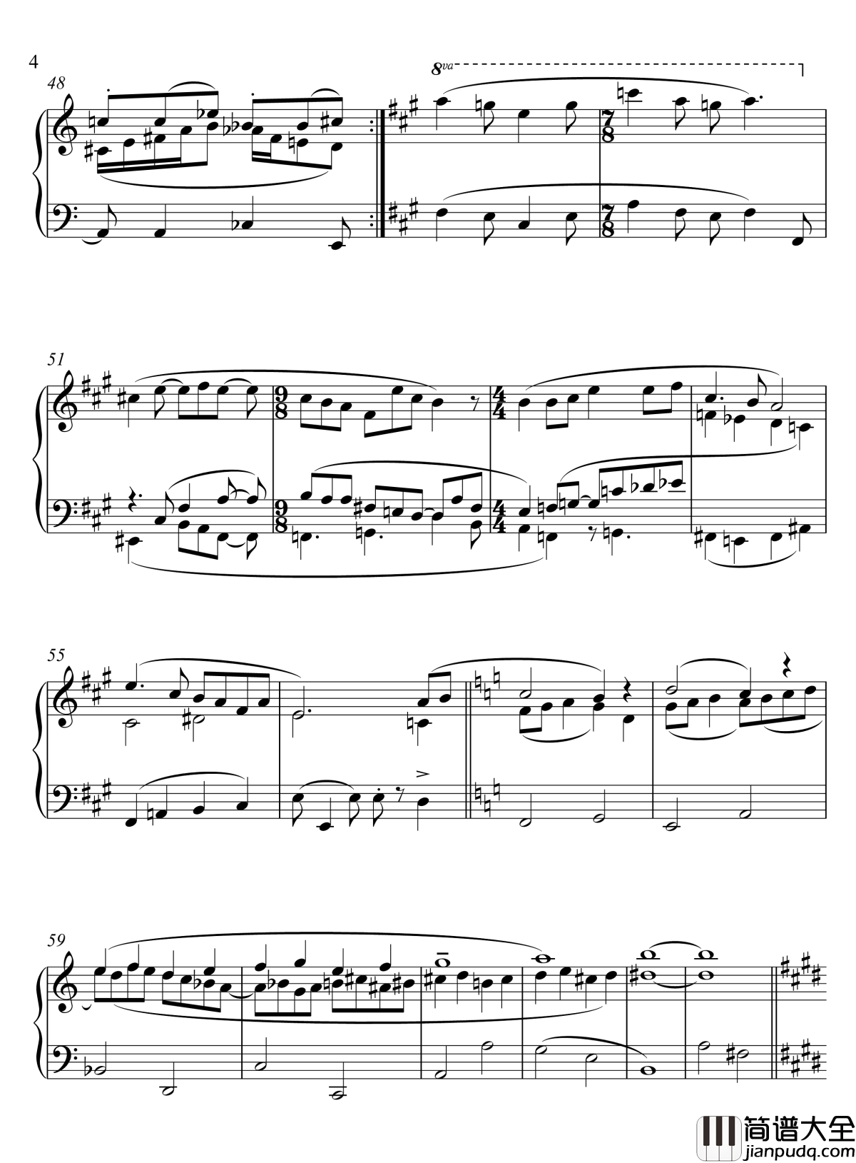 第三摇篮曲钢琴谱_流行追梦人