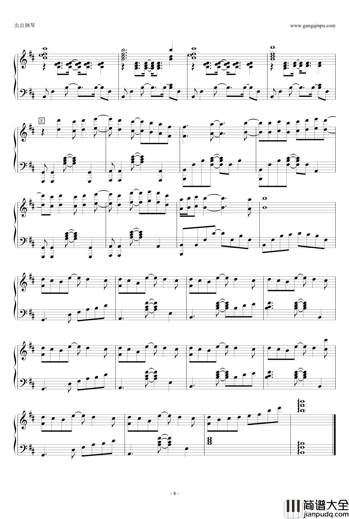 鸟之诗钢琴谱_AIR原声版