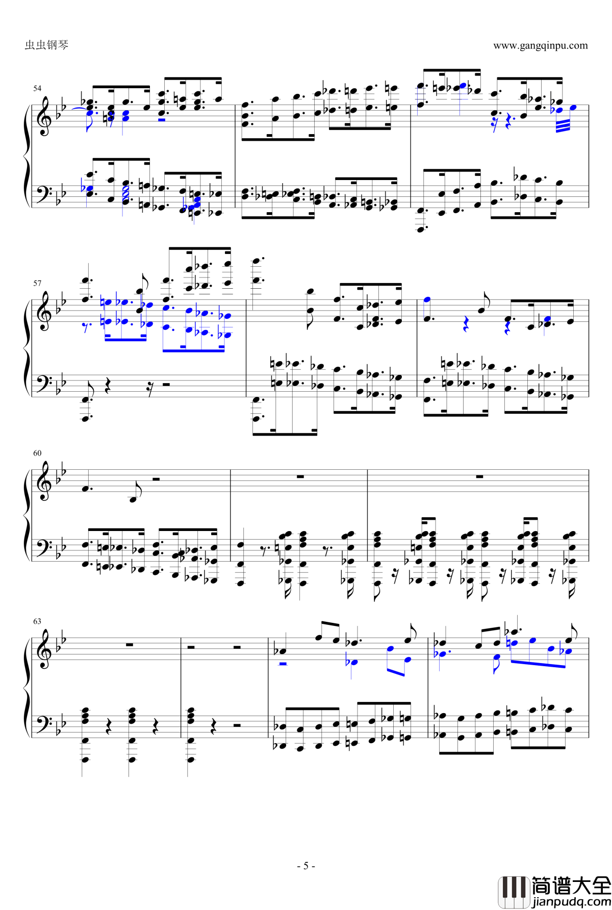 布鲁克纳第五交响曲第四乐章钢琴谱_钢琴独奏版