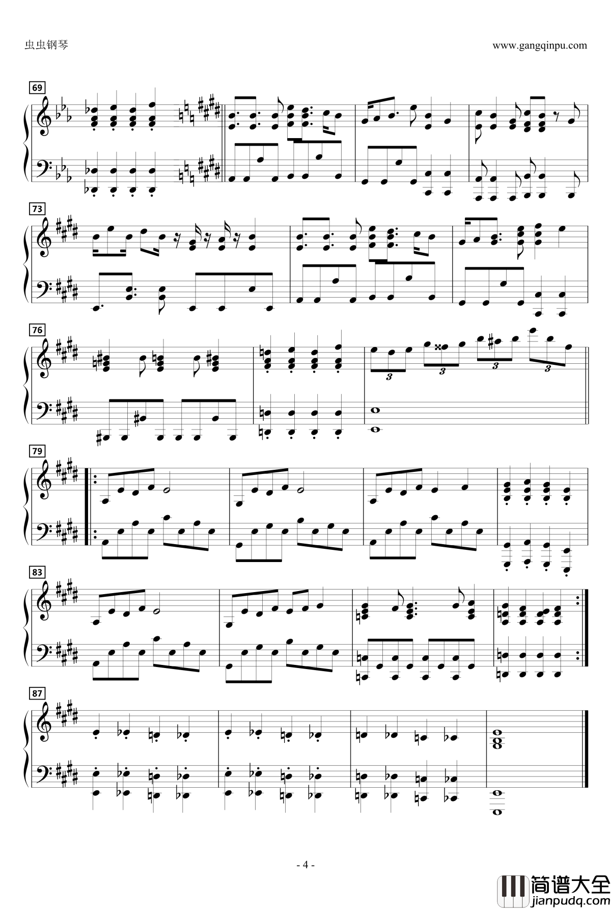 Utauyo!!MIRACLE钢琴谱_动漫
