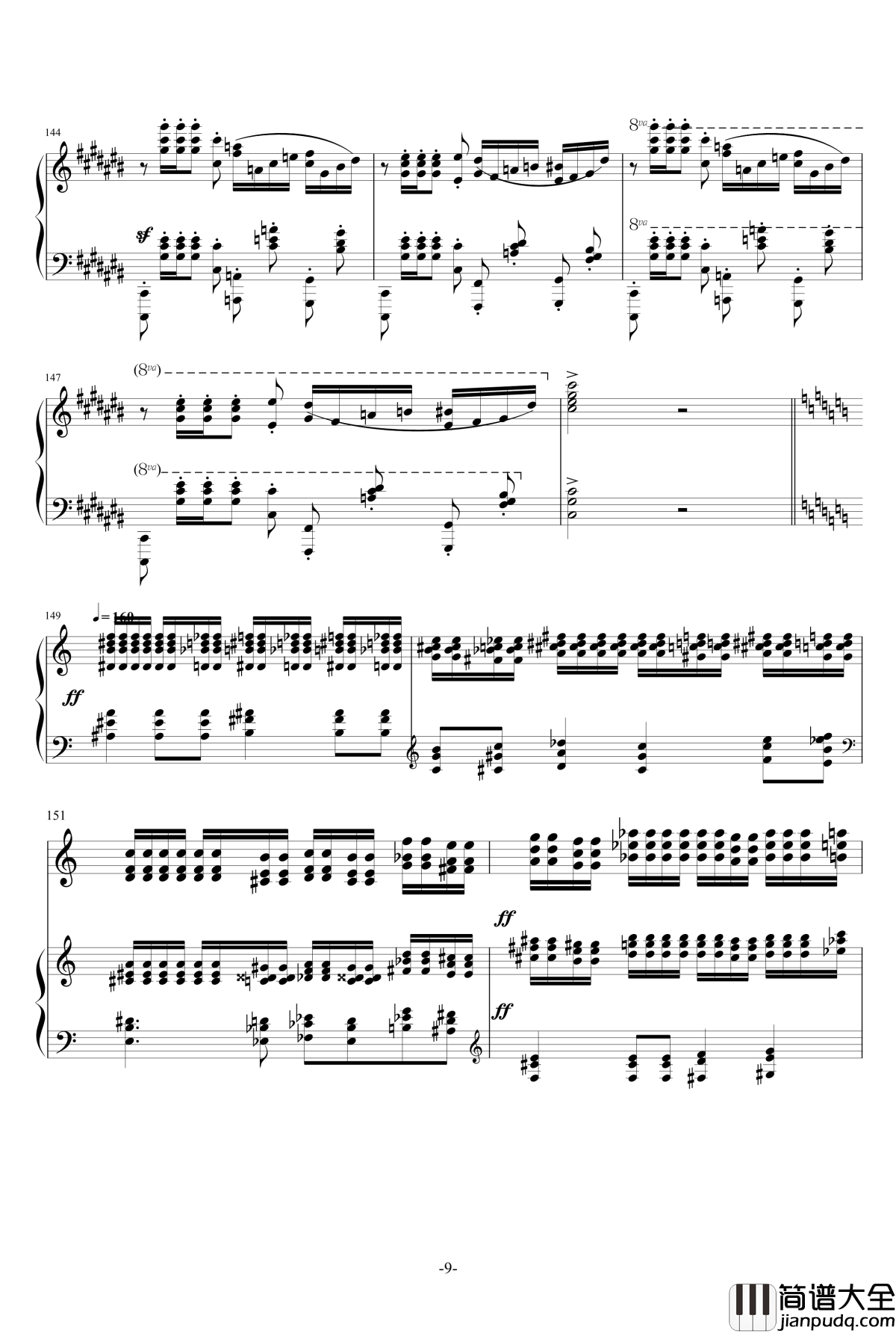 小温狂想曲_13钢琴谱_摩西_一个球