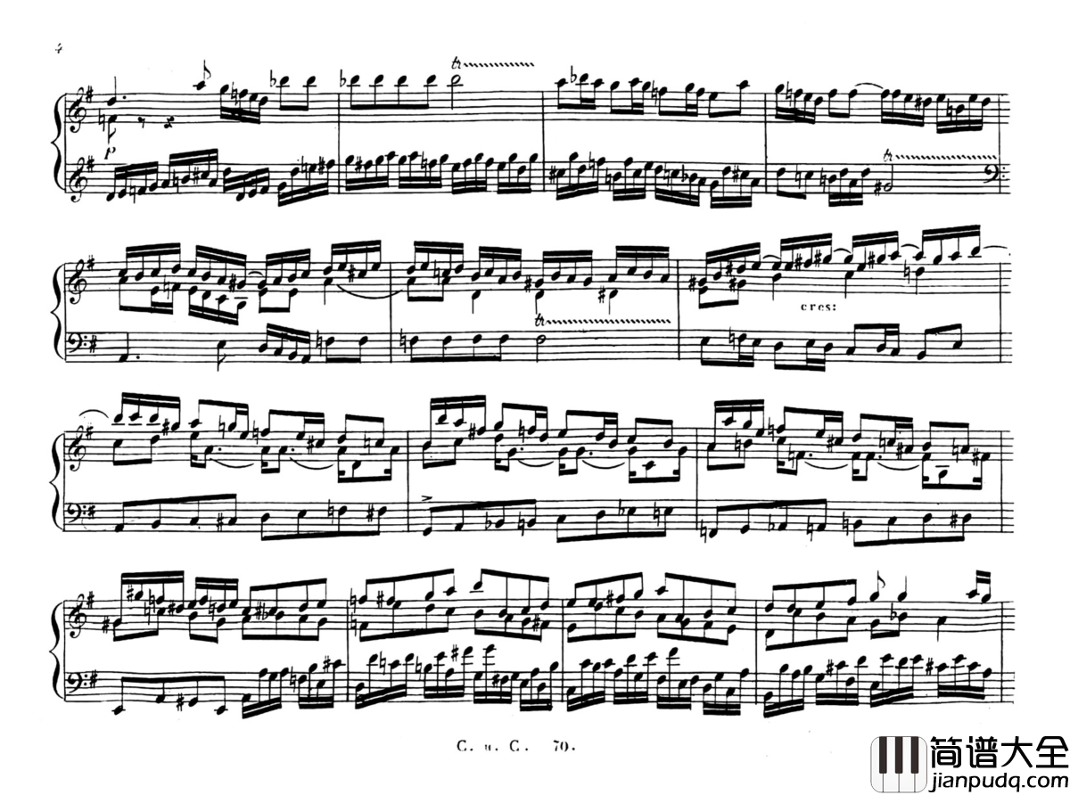 Capriccio_a_la_Fuga_in_E_minor钢琴谱_车尔尼_Czerny