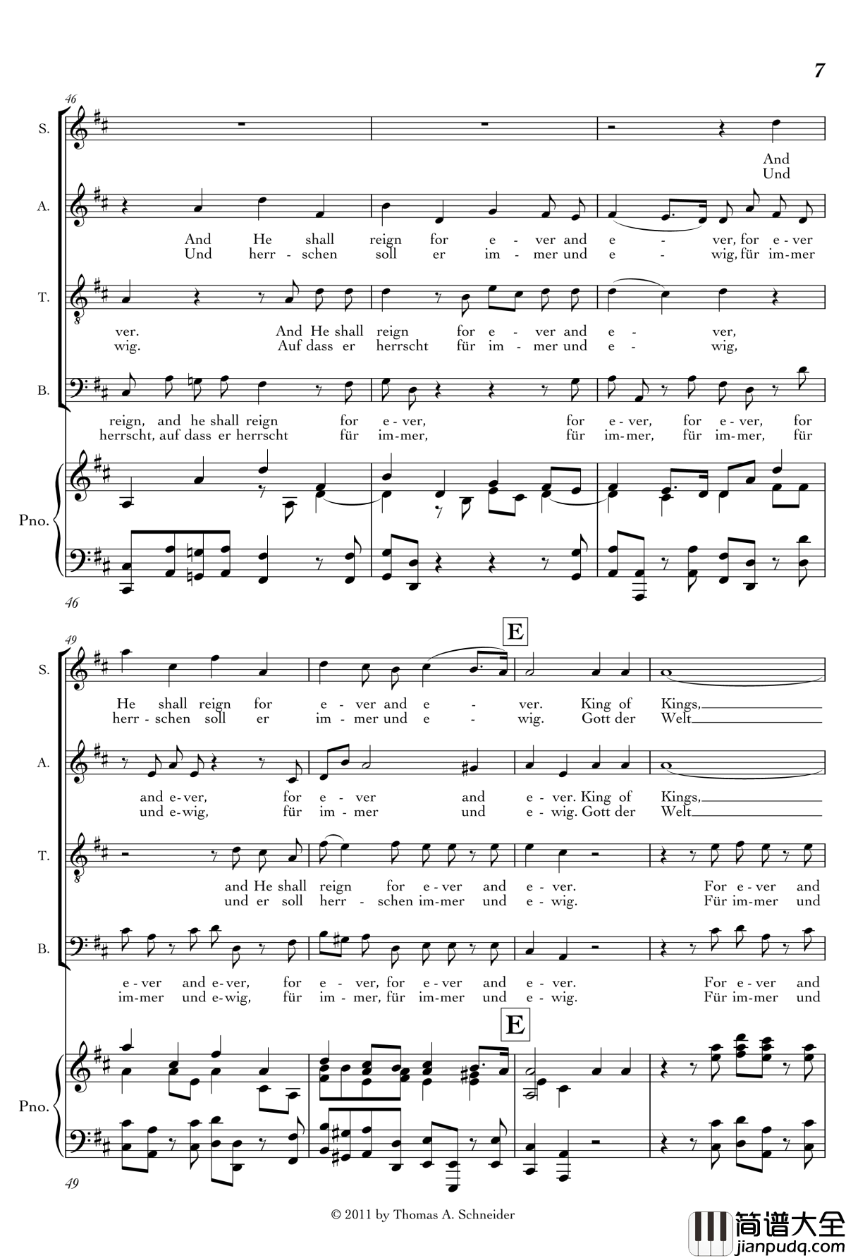 Halleluja钢琴谱_Handel