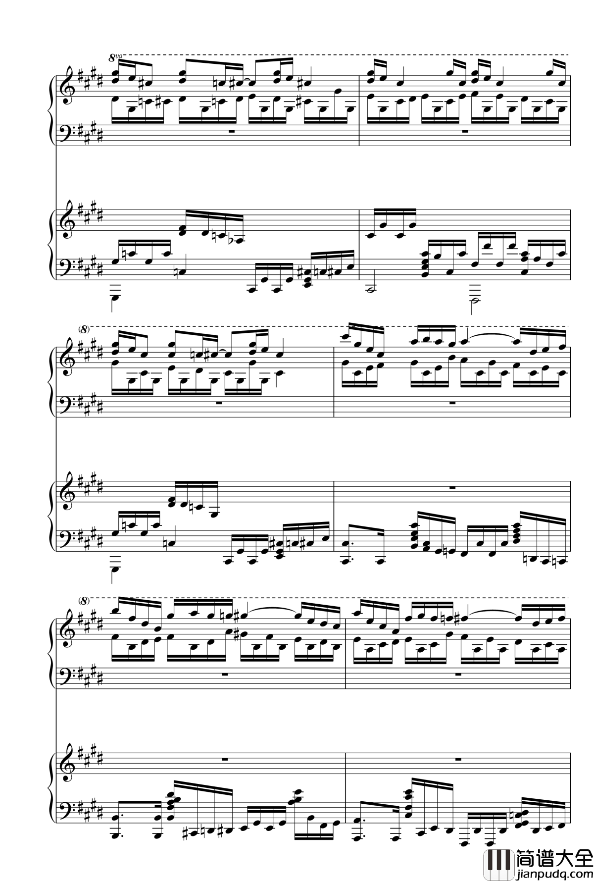 克罗地亚狂想曲钢琴谱_双钢琴_马克西姆_Maksim·Mrvica