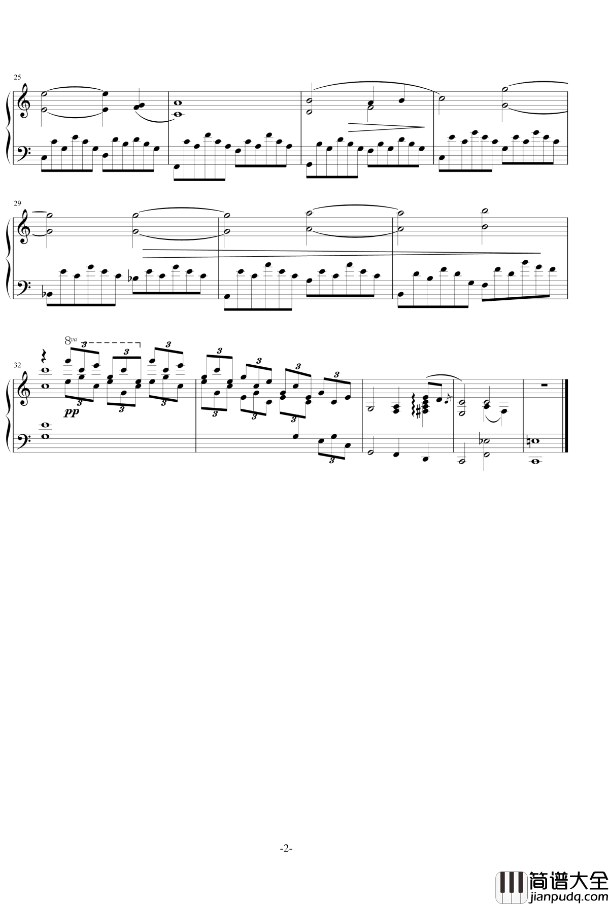 C大调前奏曲钢琴谱_乐之琴