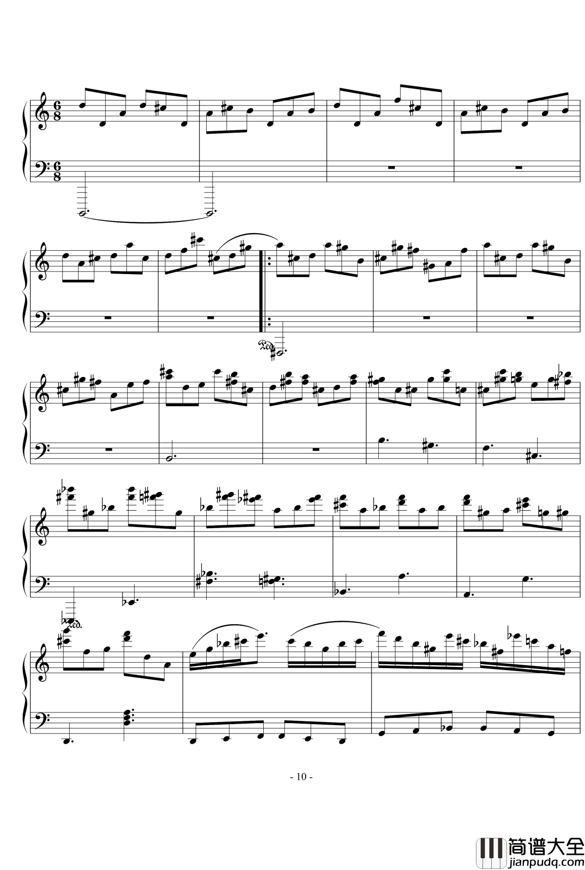 浪漫主义音乐的传统钢琴谱_幻想曲_D大调_流行追梦人