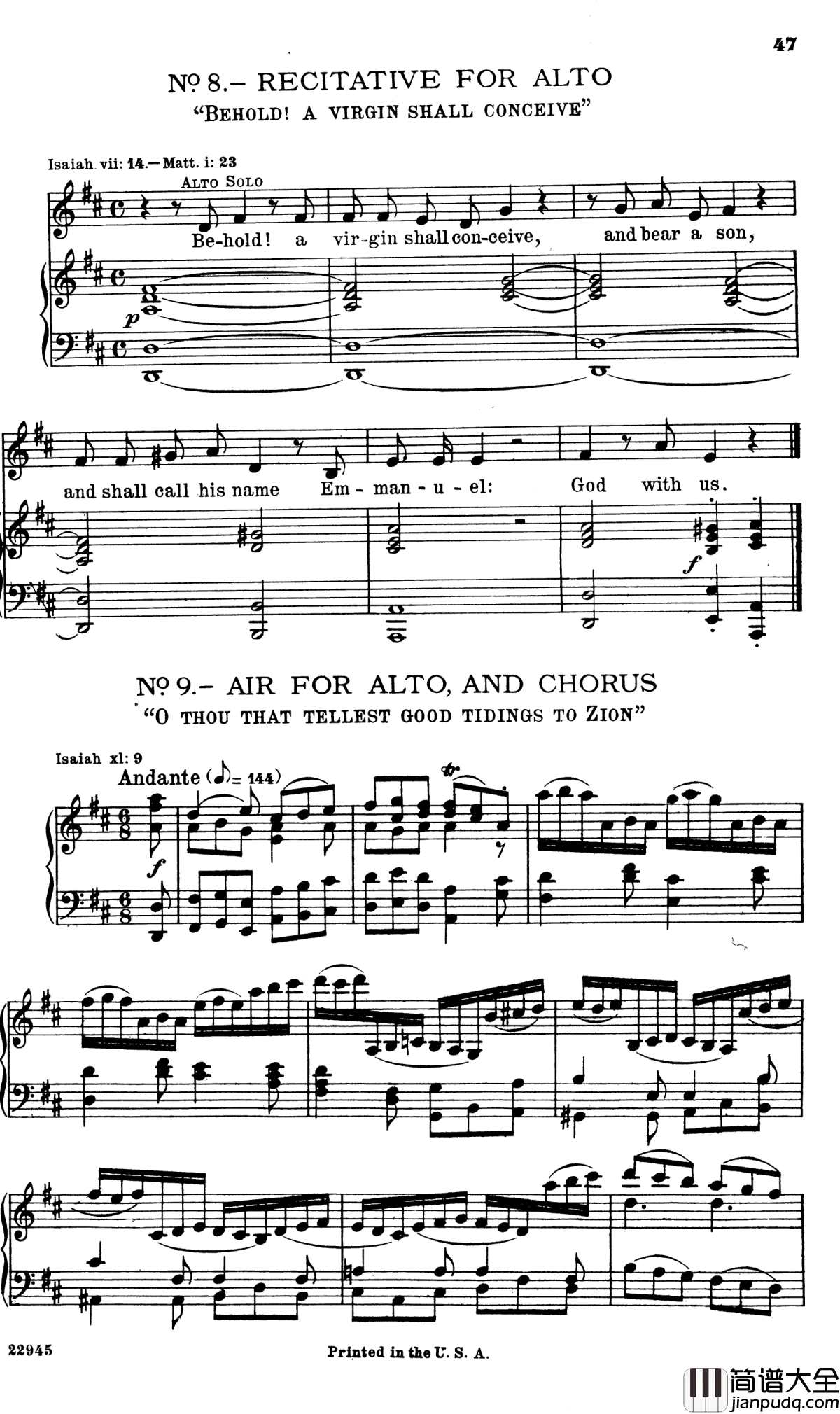 O_thou_that_tellest_good_tidings_to_Zion钢琴谱_Handel