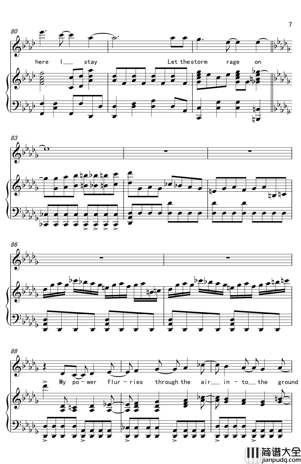 Let_It_Go钢琴谱_Idina_Menzel_冰雪奇缘