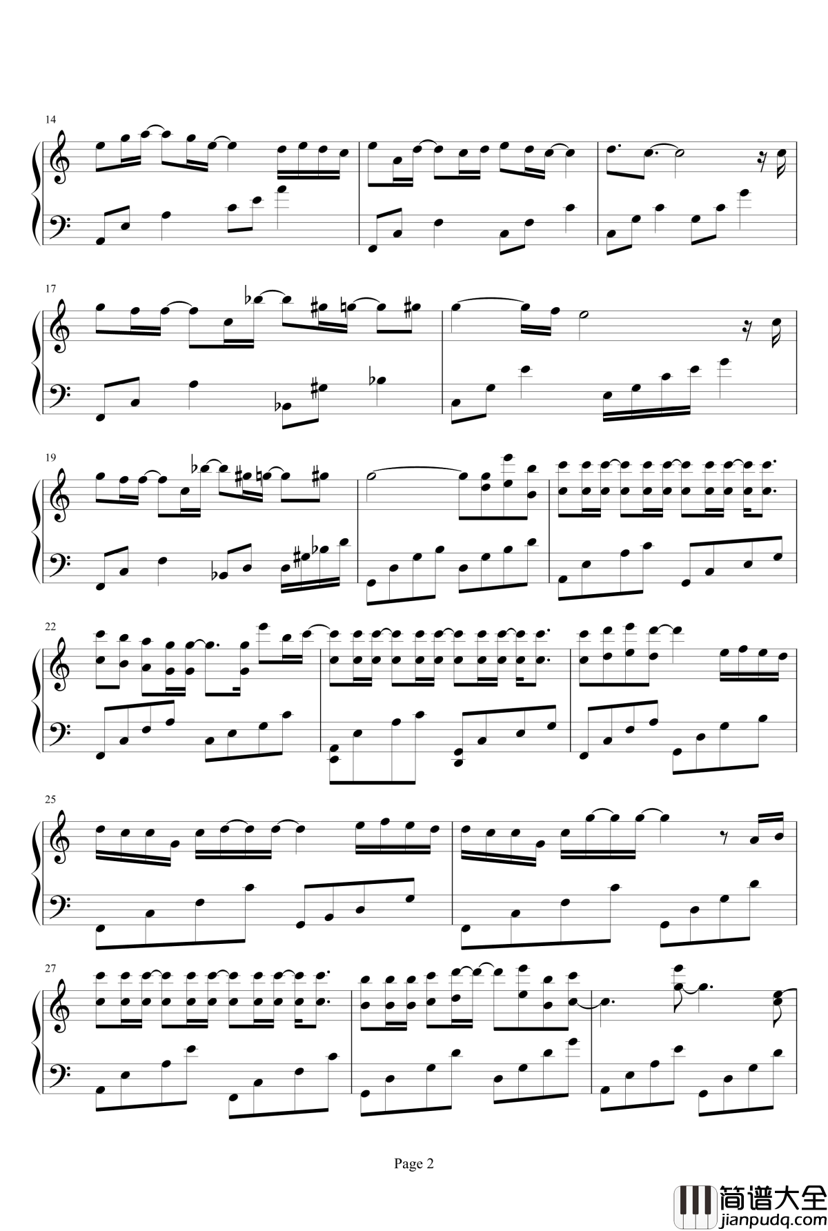 彼此钢琴谱——仙剑云之凡片头曲_动力火车