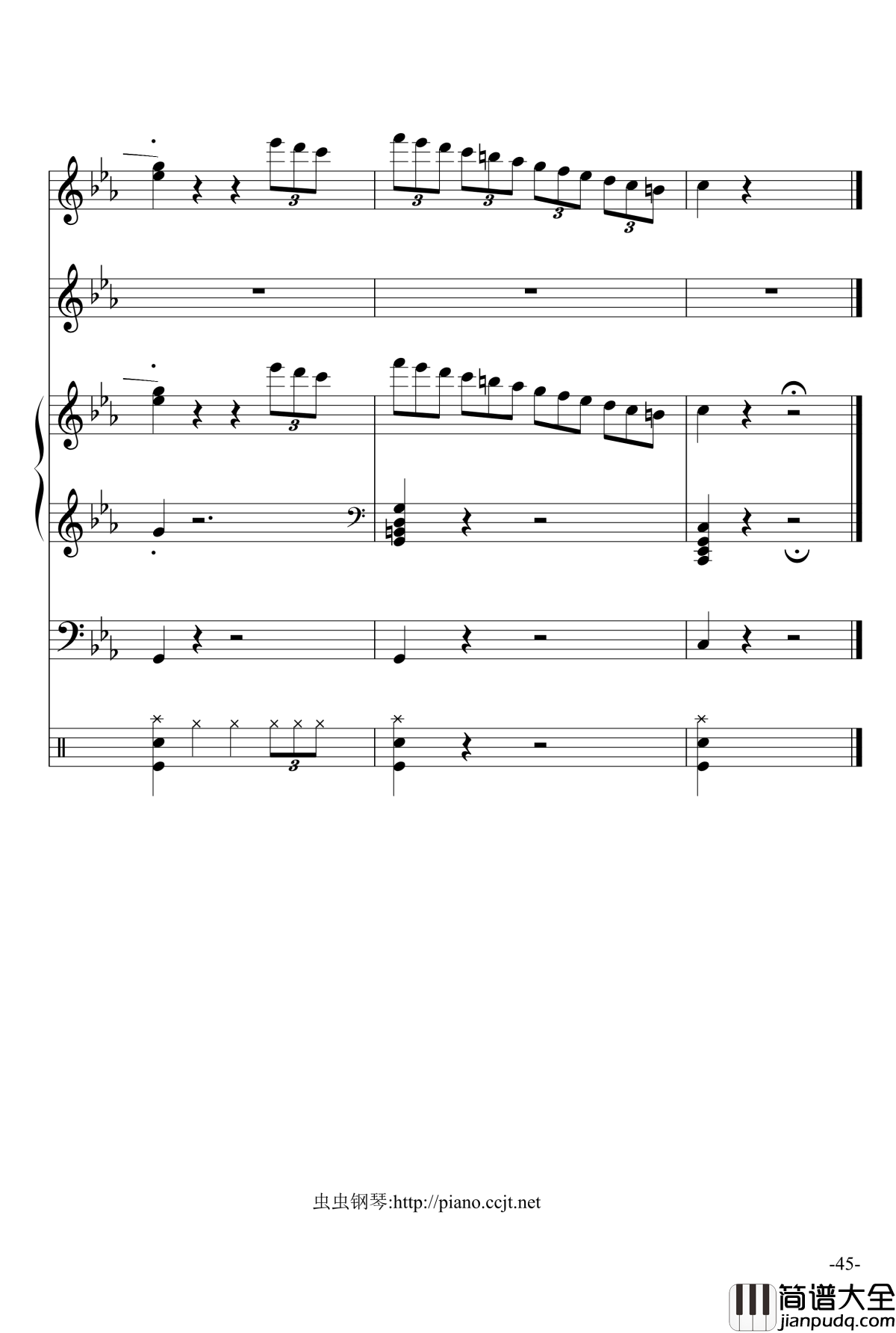悲怆奏鸣曲钢琴谱_加小乐队_贝多芬_beethoven