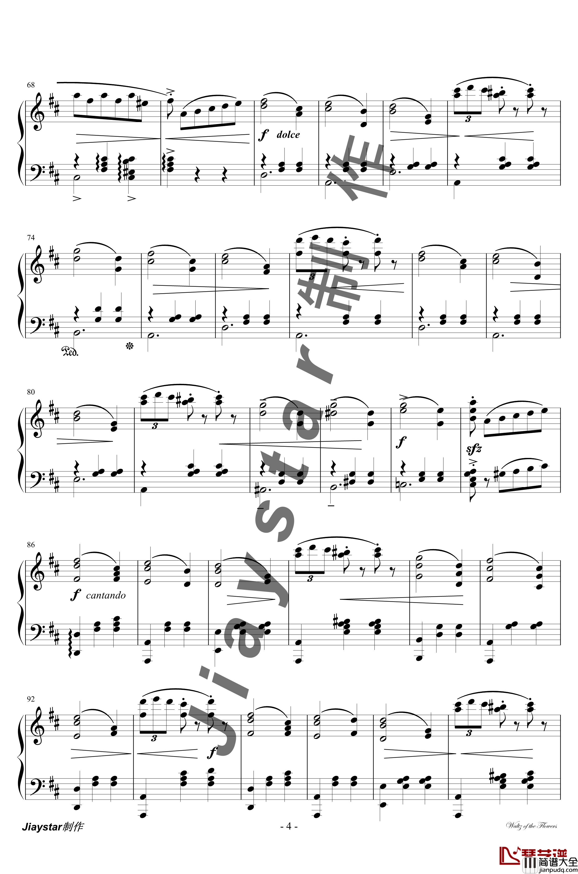 花的圆舞曲钢琴谱_柴科夫斯基