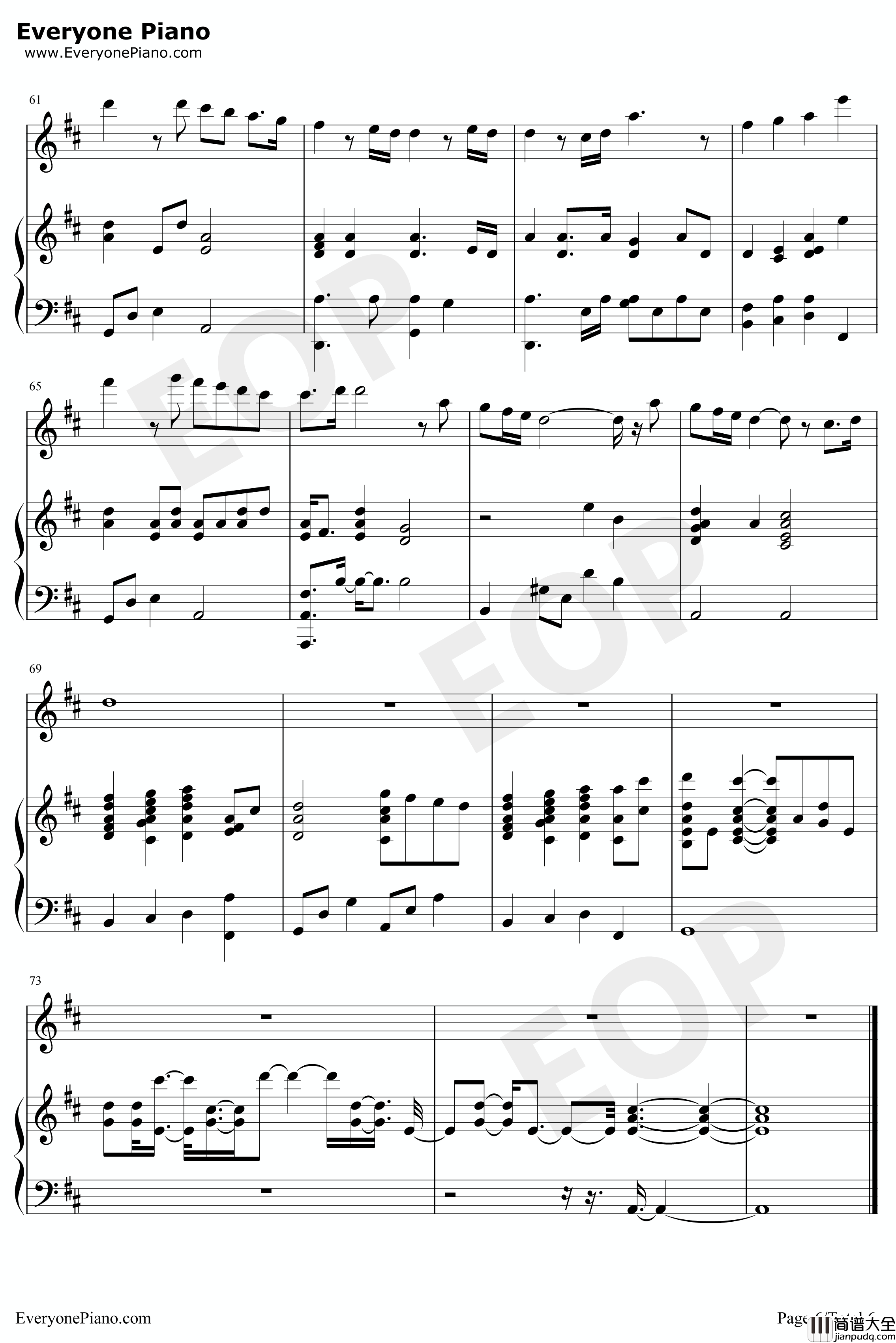 朝花夕誓于离别之朝束起约定之花主题曲钢琴谱_rionos