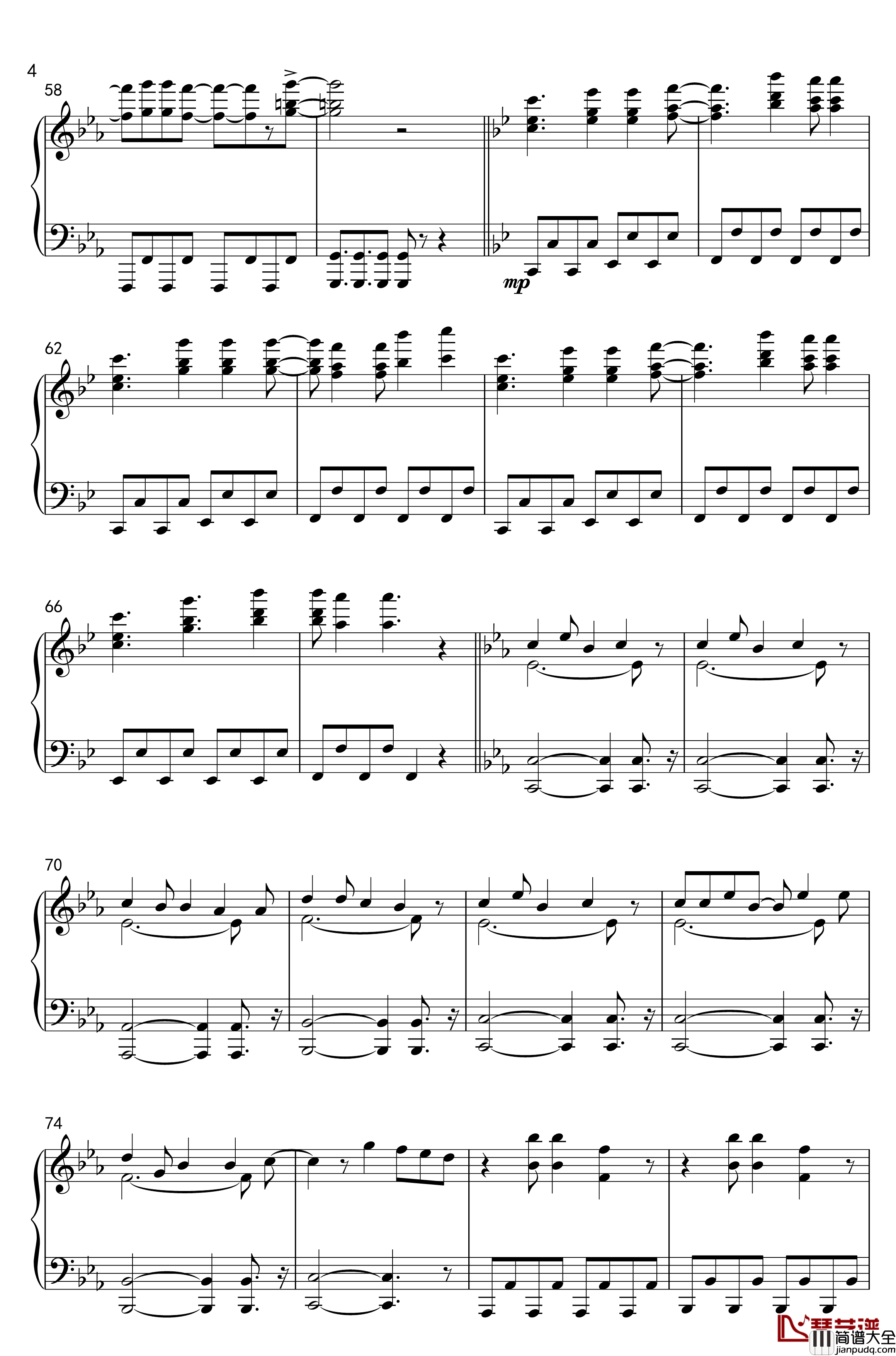 Deja_Vu钢琴谱_动漫_头文字D_Second_Stage_插曲