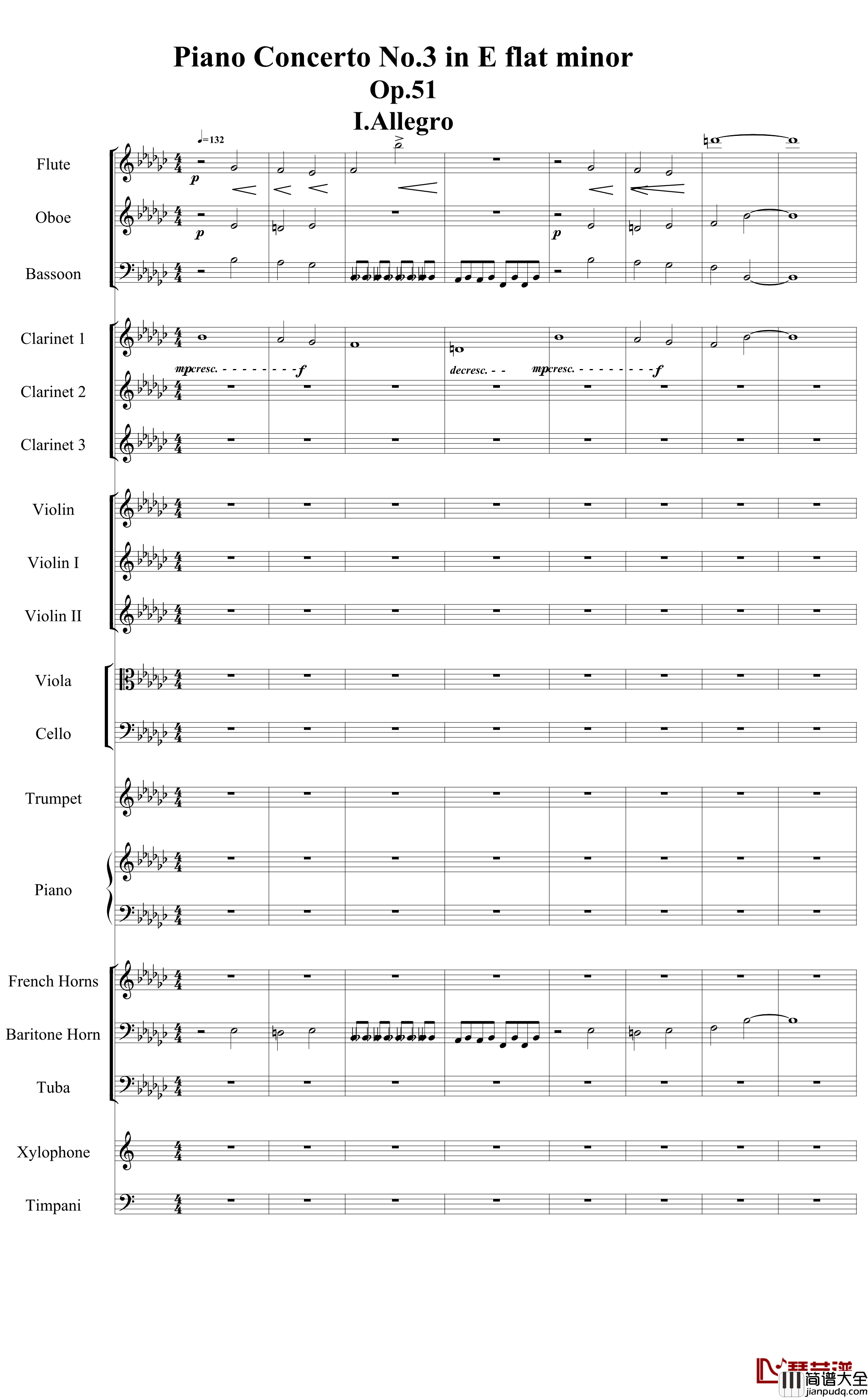 Piano_Concerto_No.3_in_E_Flat_minor,I钢琴谱_热情而辉煌