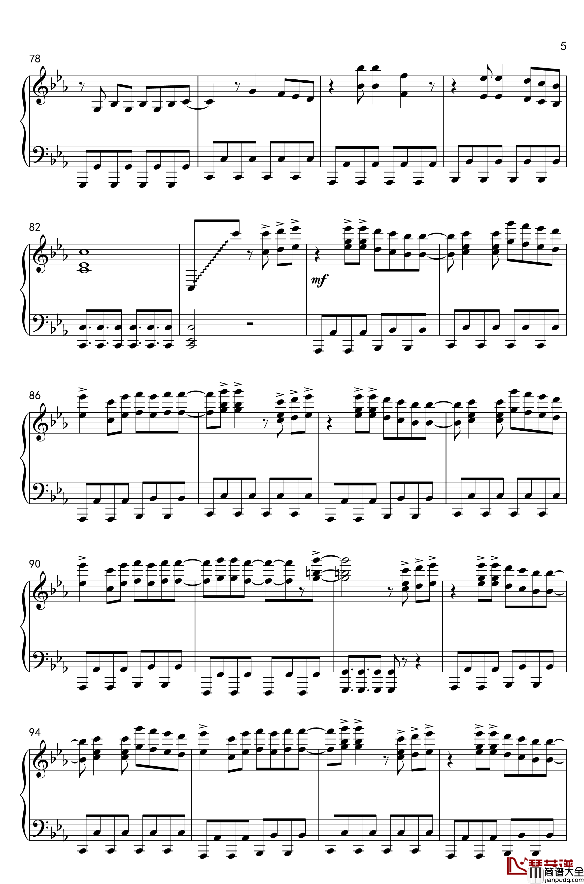 Deja_Vu钢琴谱_动漫_头文字D_Second_Stage_插曲
