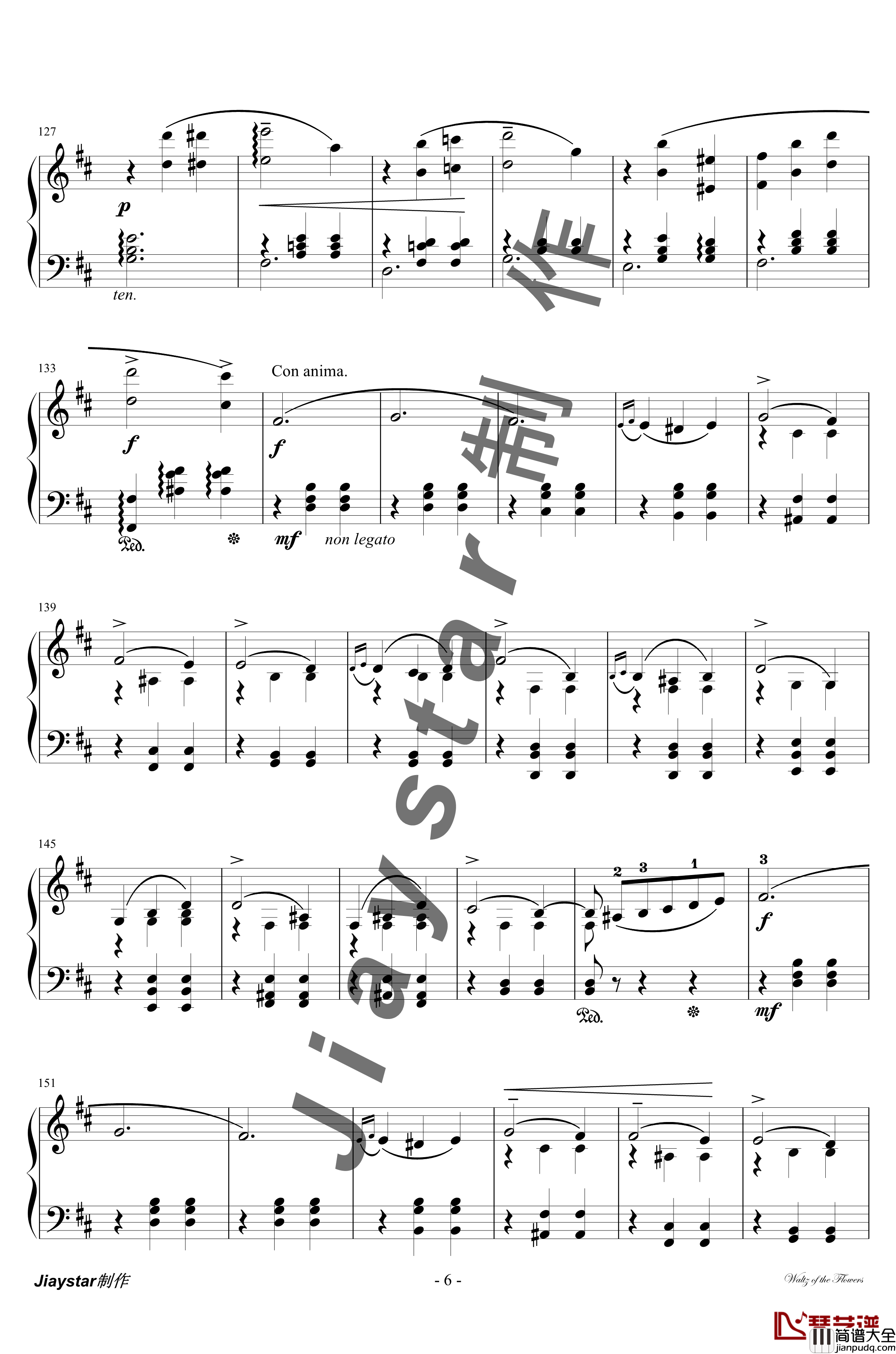 花的圆舞曲钢琴谱_柴科夫斯基