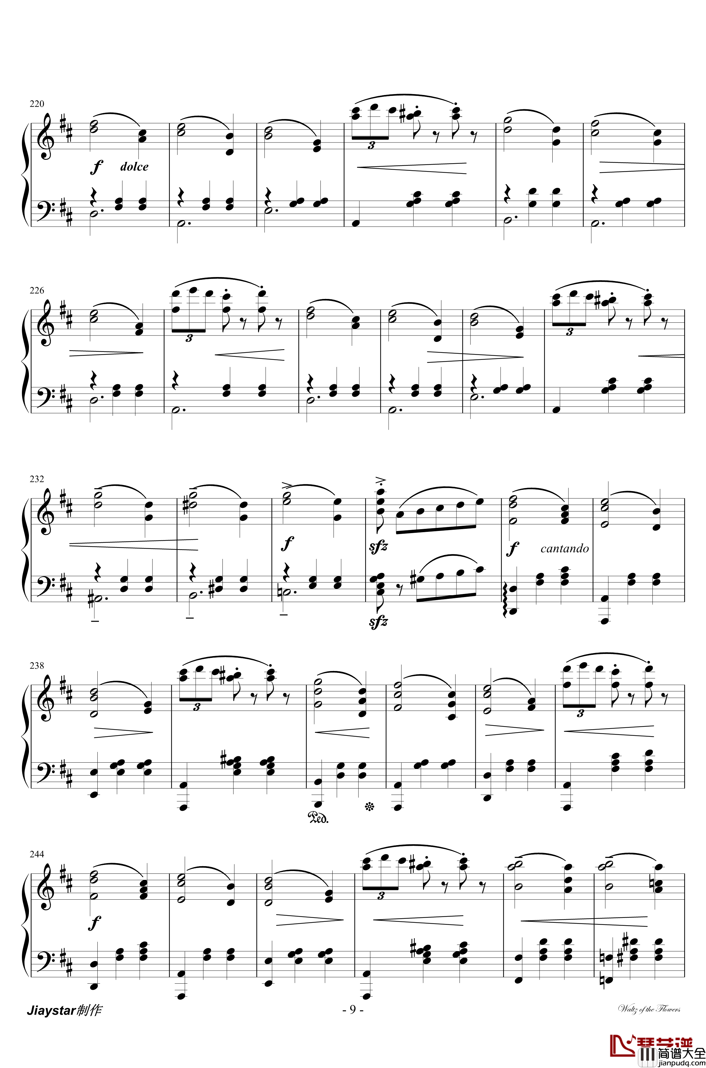 花的圆舞曲钢琴谱_柴科夫斯基