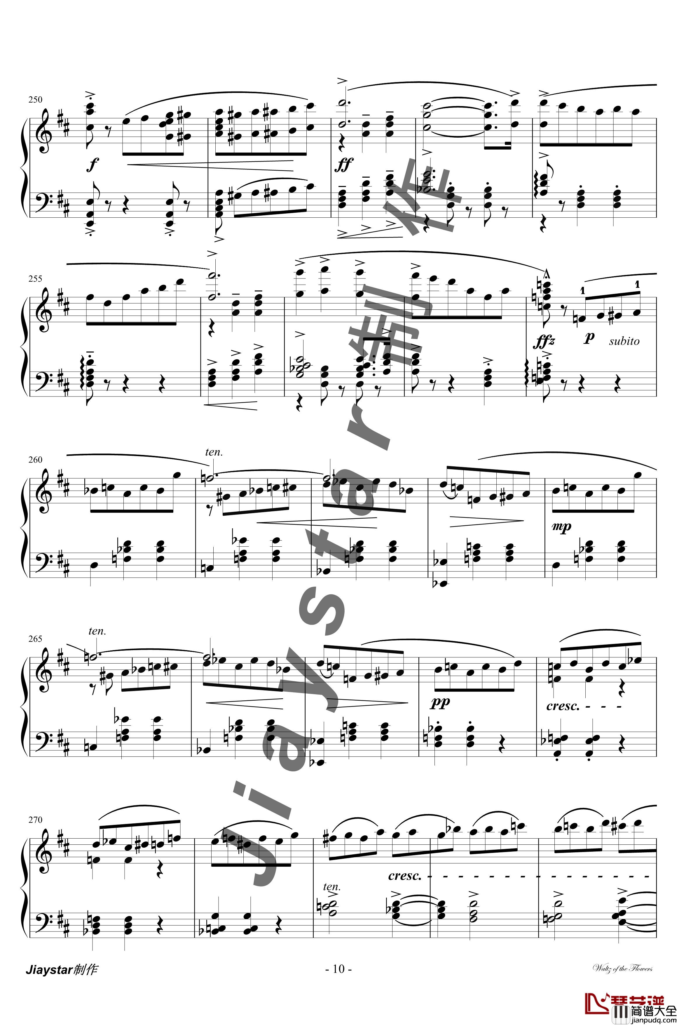 花的圆舞曲钢琴谱_柴科夫斯基