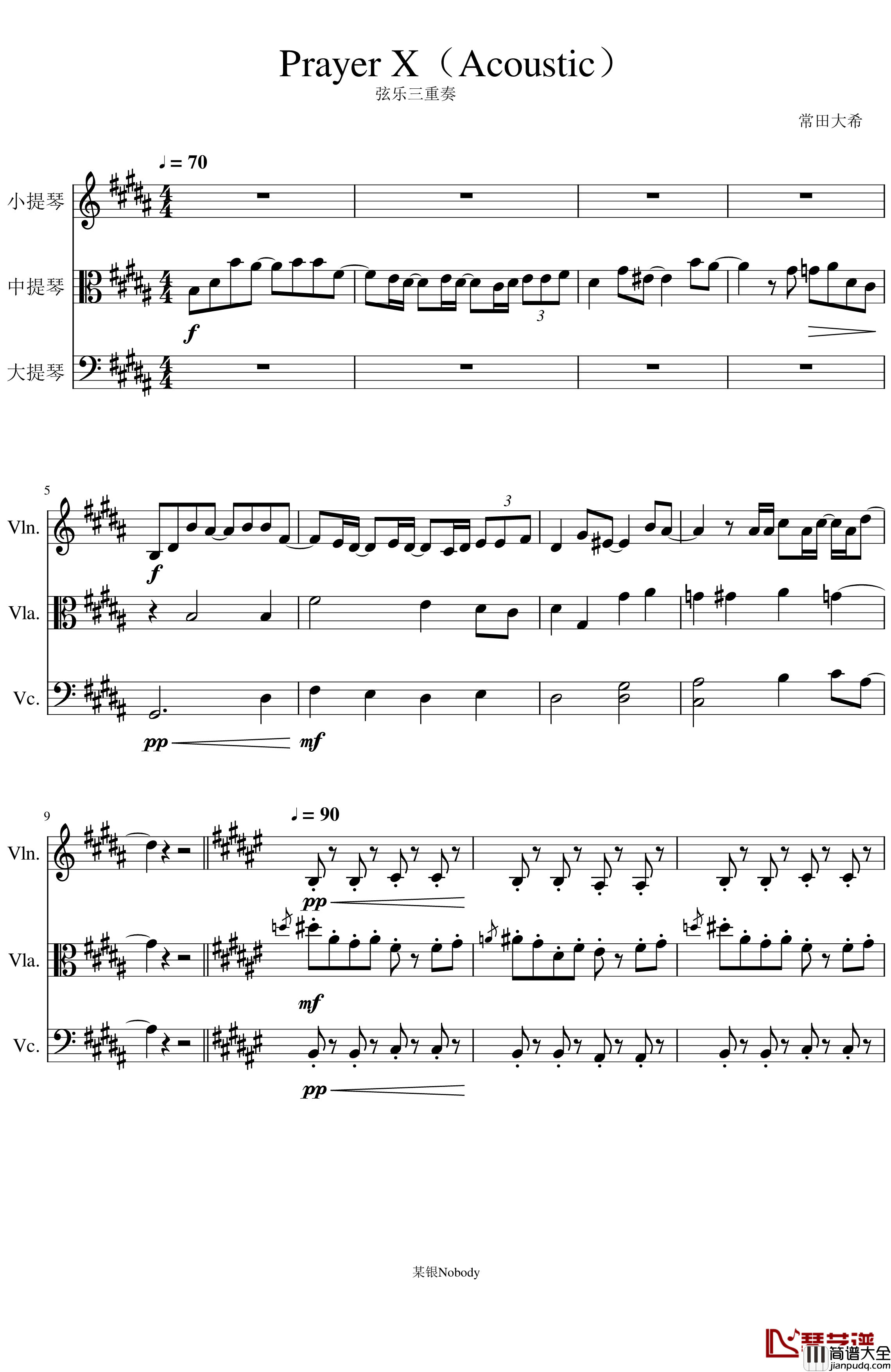 Prayer_X钢琴谱_Acoustic_King_Gnu
