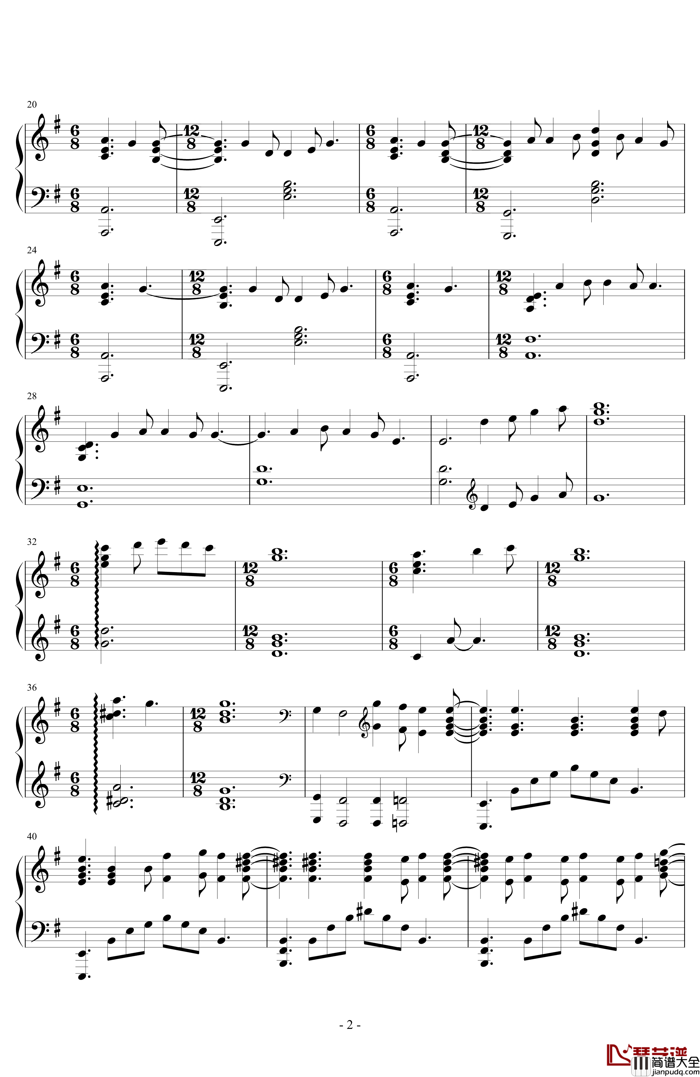G大调第九十四号交响曲惊愕钢琴谱_La_La_Land