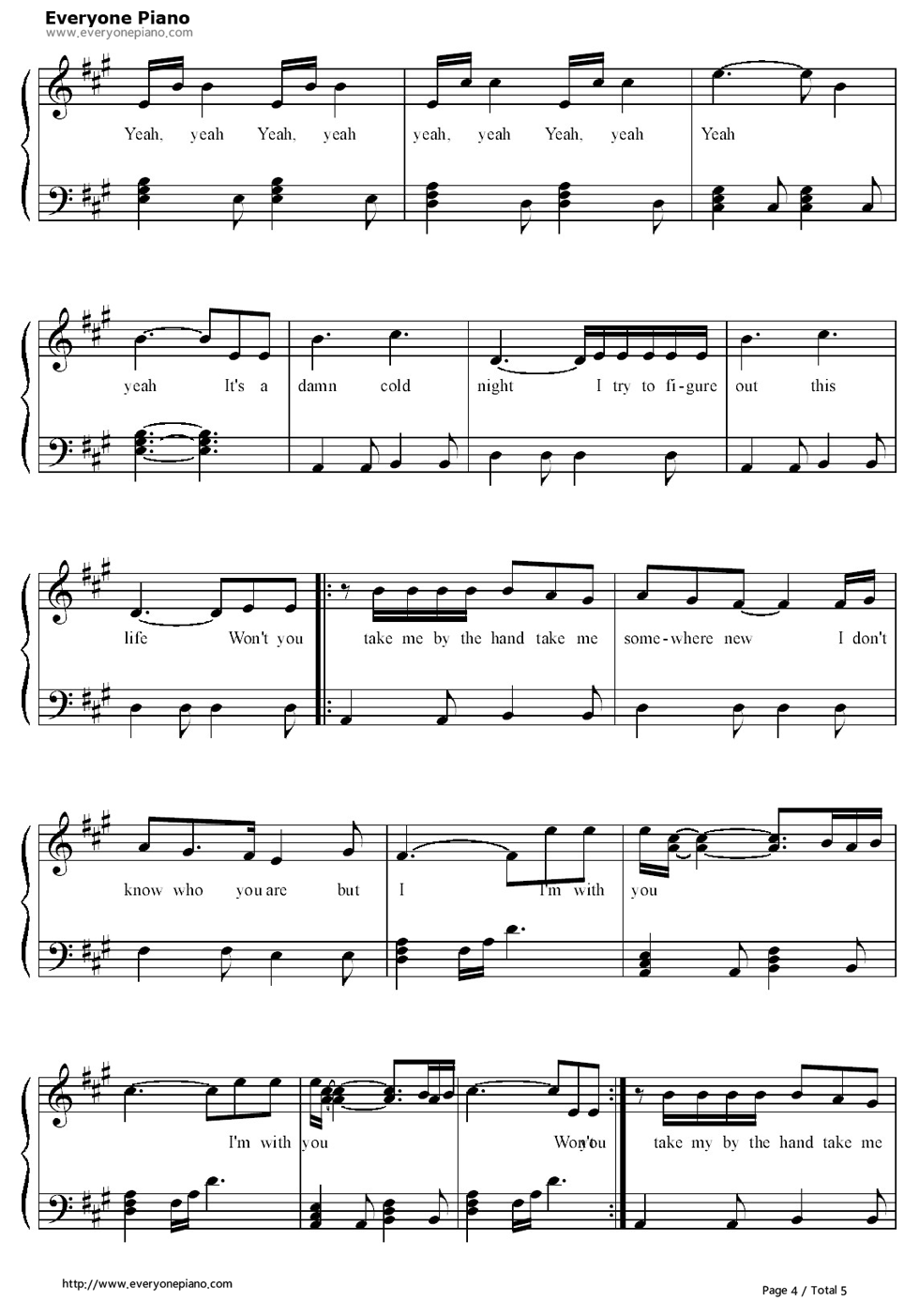 I'm_with_You钢琴谱_Avril_Lavigne